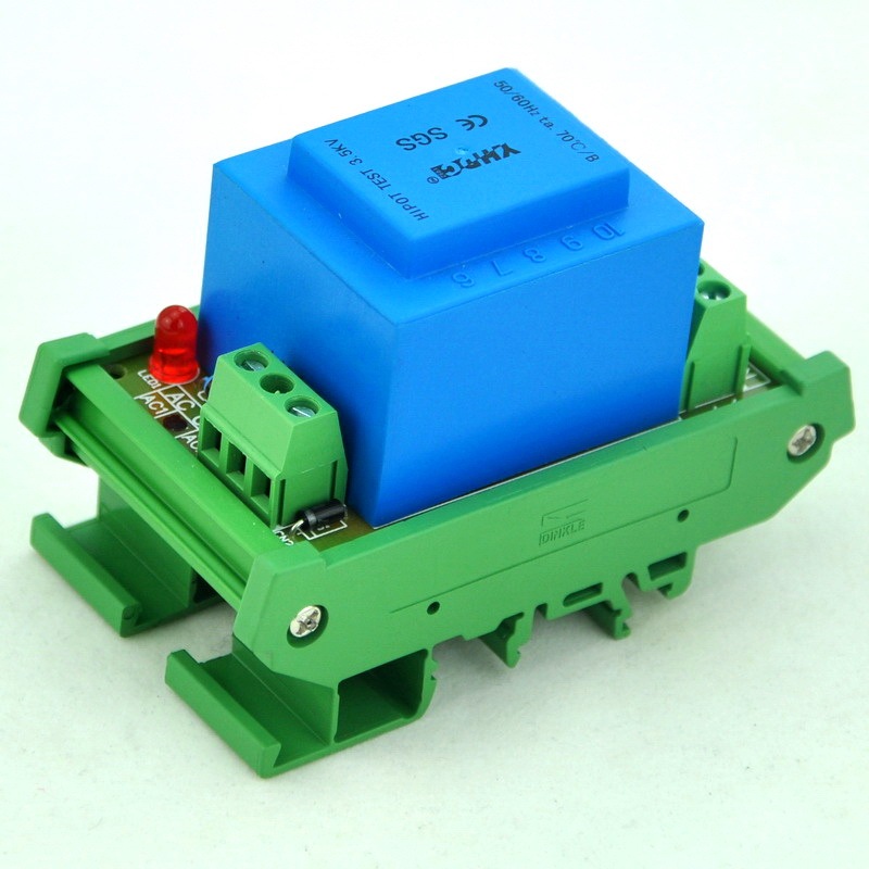 CZH P 230VAC, S 12VAC, 5VA DIN Rail Mount Power Transformer Module, D-1005T/J, AC12V.