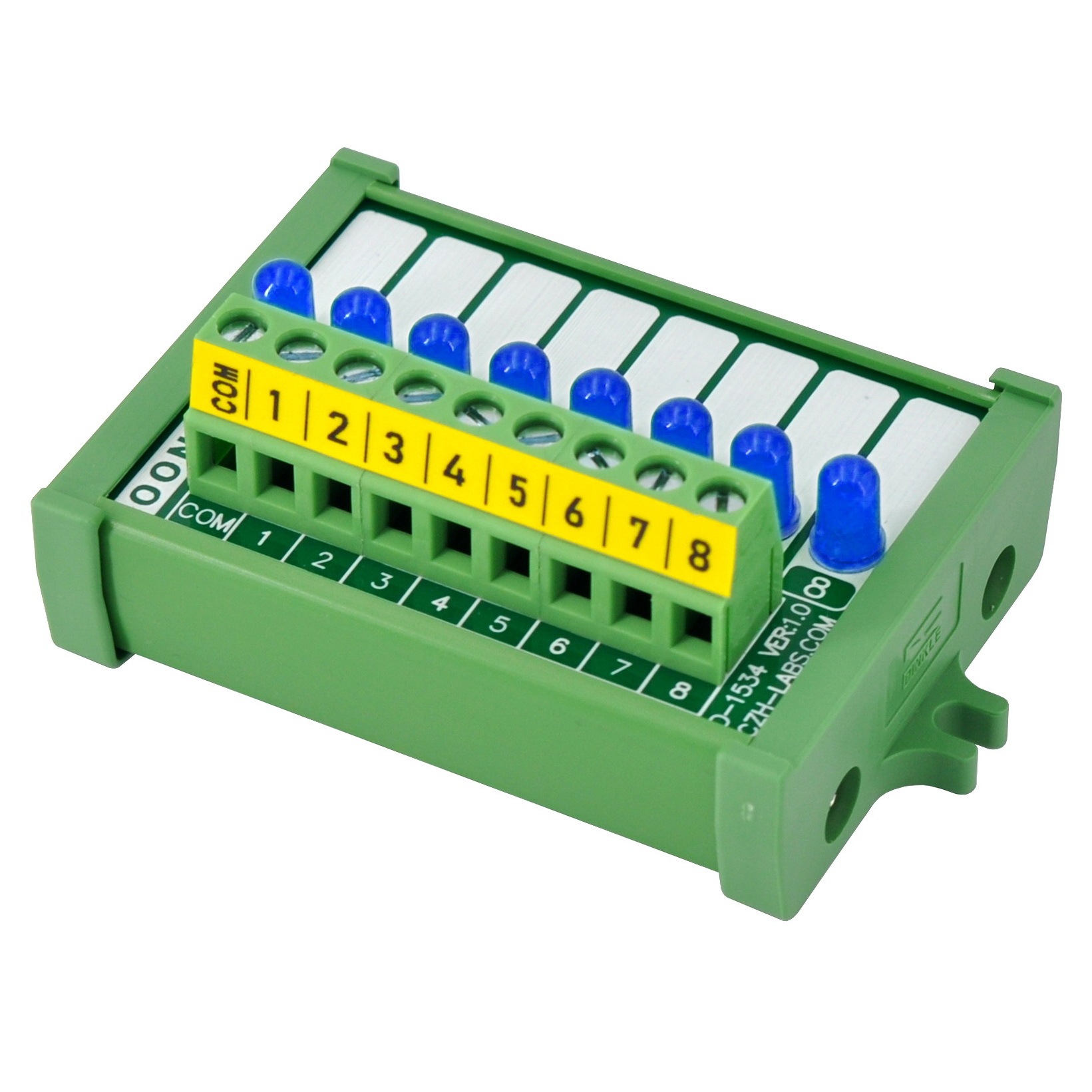 Screw Mount 8 Blue LED Indicator Light Module, Support 5-50VDC Common Positive and Negative
