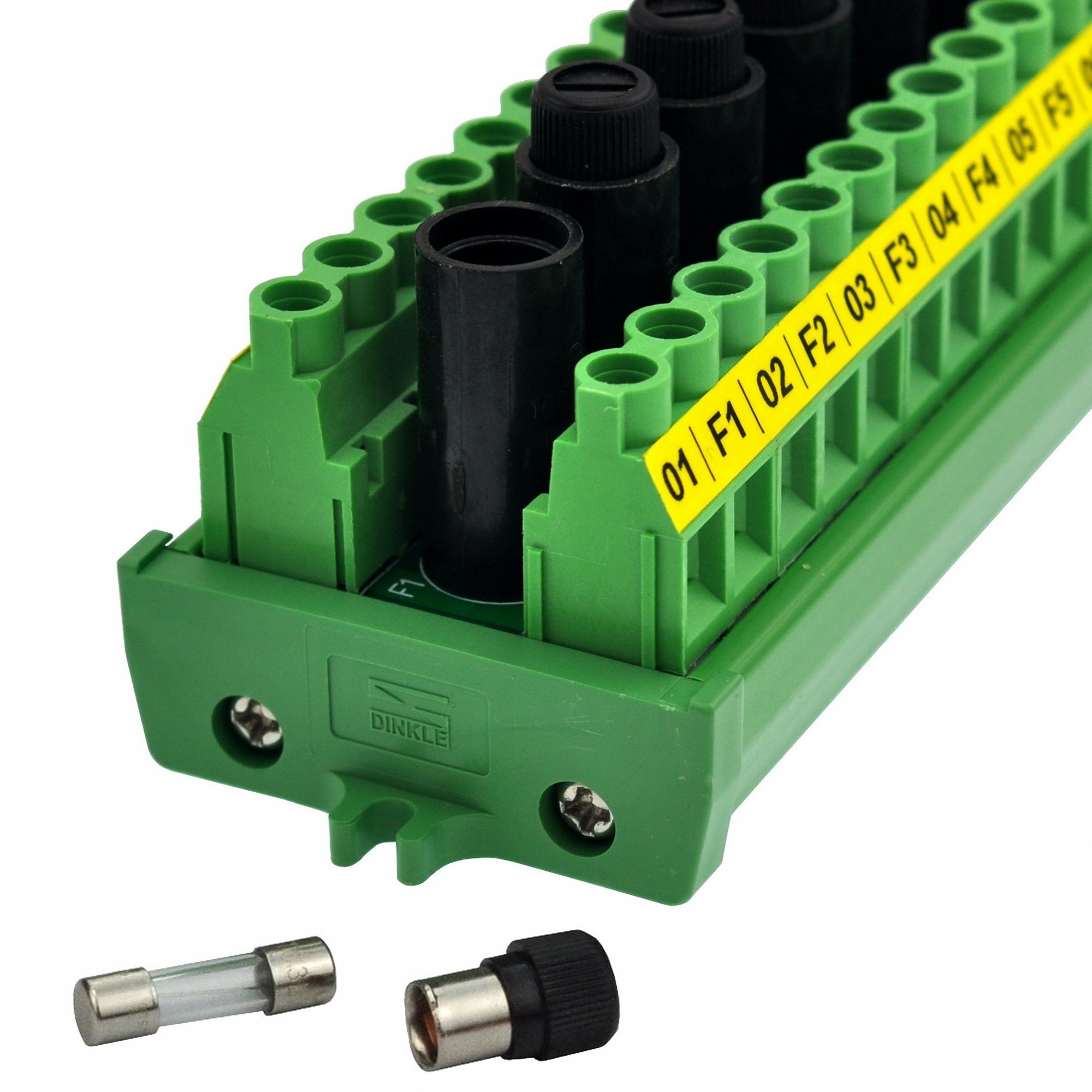CZH-LABS Screw Mount 20 Position Screw Terminal Block Distribution Module with 10 Channel Fuses