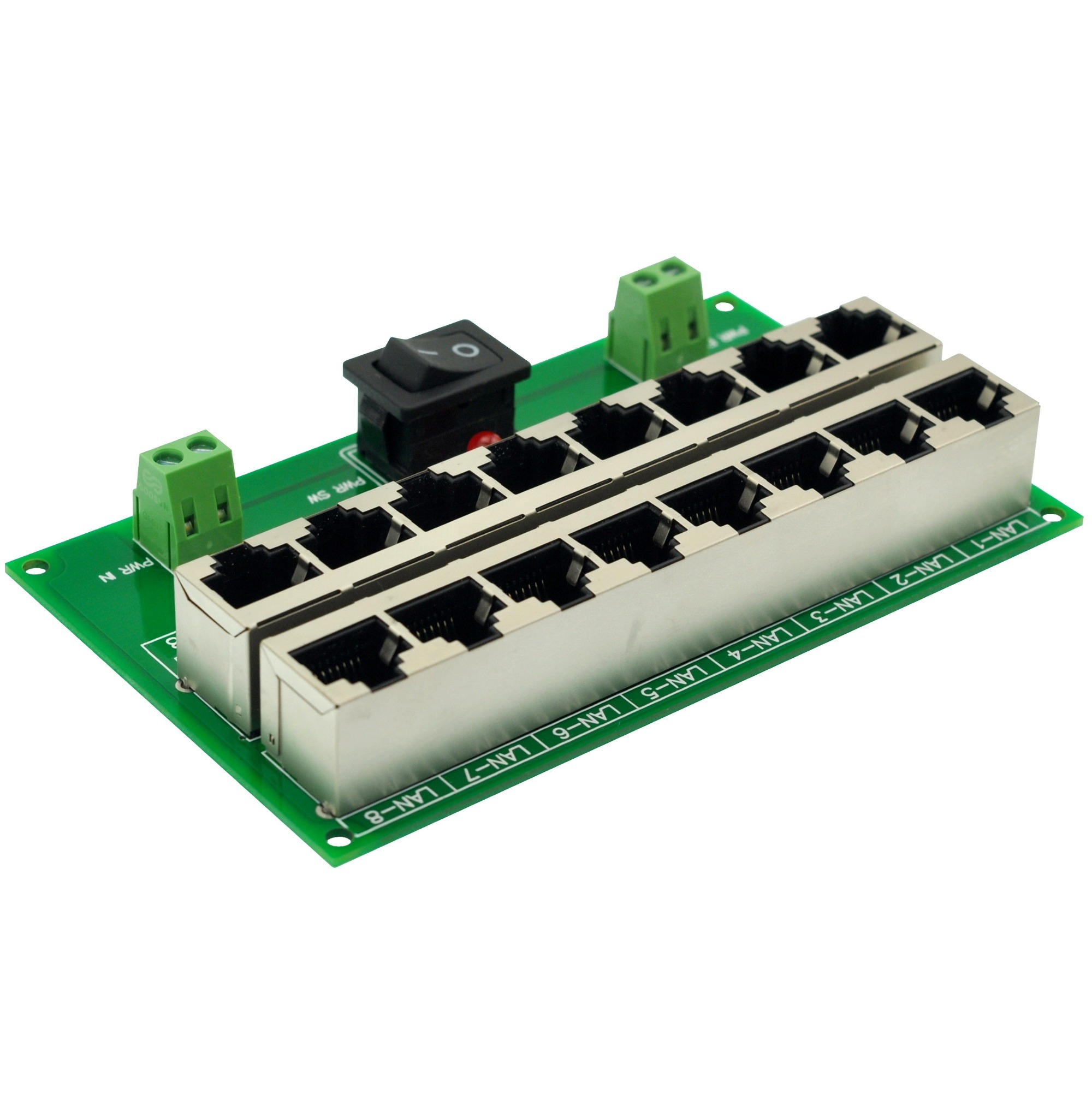 CZH-LABS 8 Ports Passive RJ45 PoE Power Injection Board, Power Over Ethernet Injector Module.