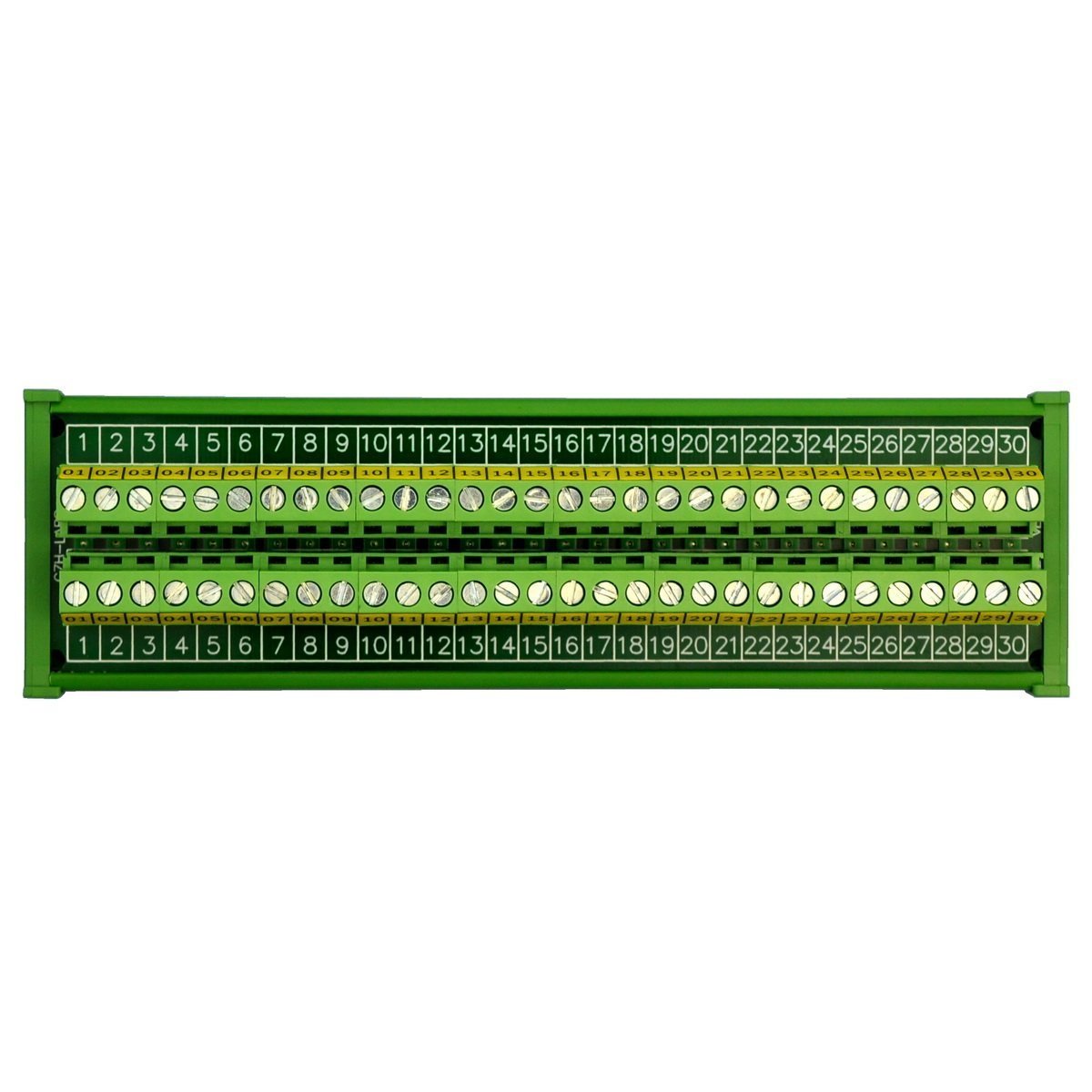 CZH-LABS DIN Rail Mount 24A/400V 30 Position Screw Terminal Block Distribution Module.