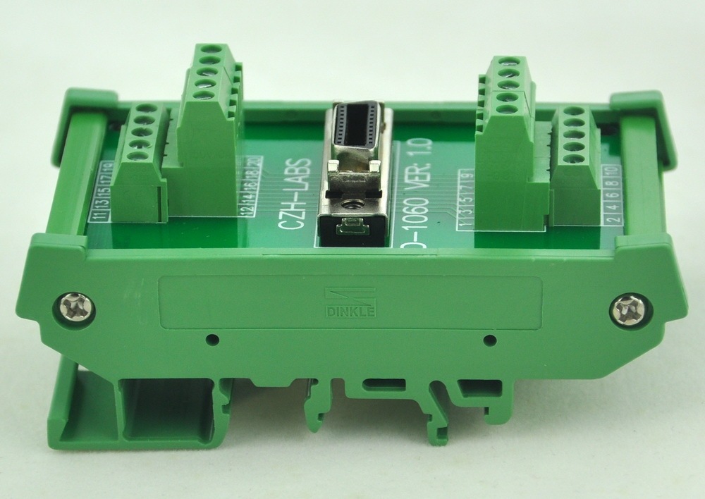 CZH-LABS DIN Rail Mount 40-pin 0.05" Mini D Ribbon/MDR Female Interface Module, SCSI.