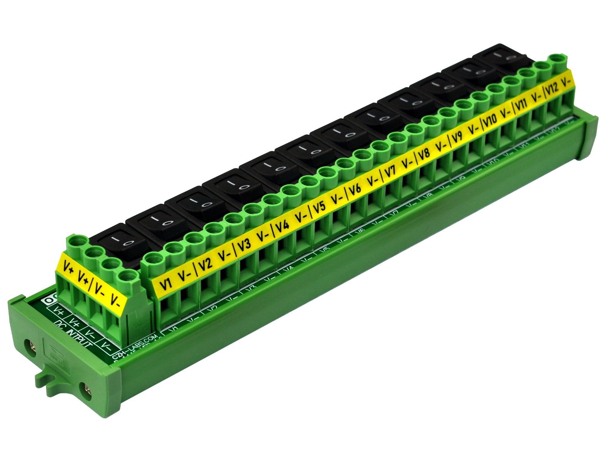 Screw Mount 12 Channel Rocker Switch DC Power Distribution Strip Module