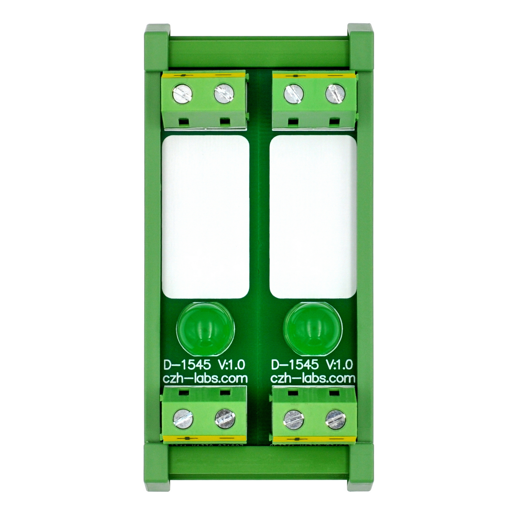 DIN Rail Mount DC 5-32V 2 Channel Green 10mm LED Indicator Light Module
