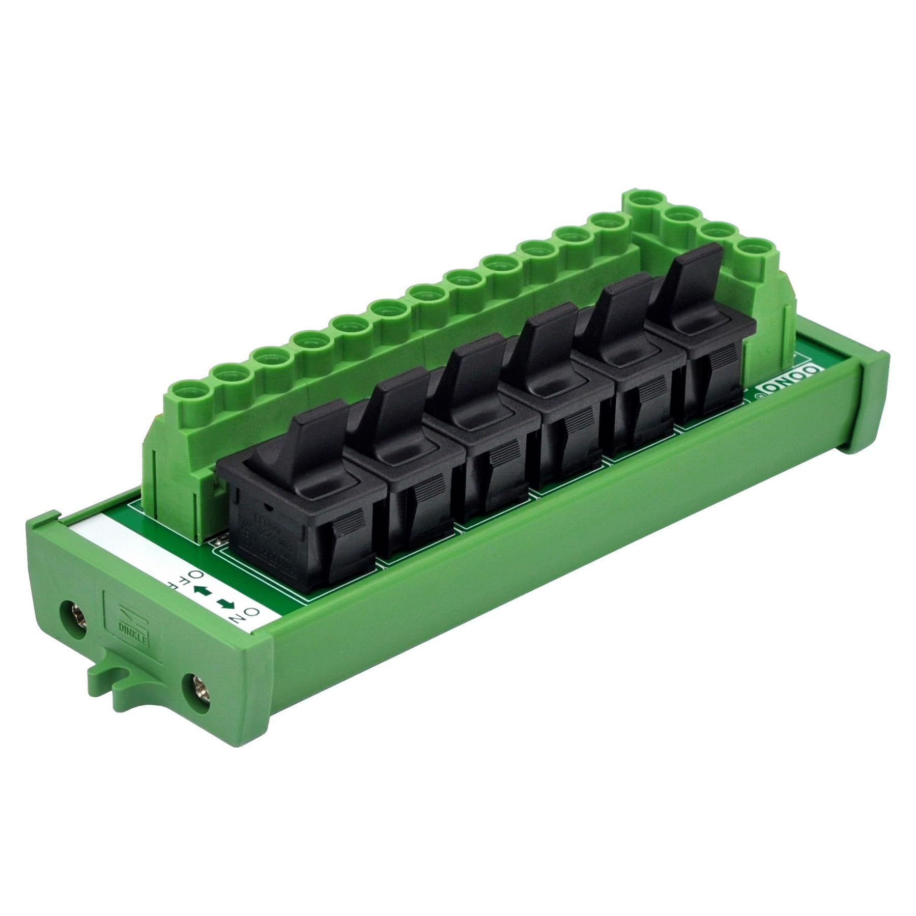Screw Mount 6 Channel Paddle Rocker Switch DC Power Distribution Strip Module