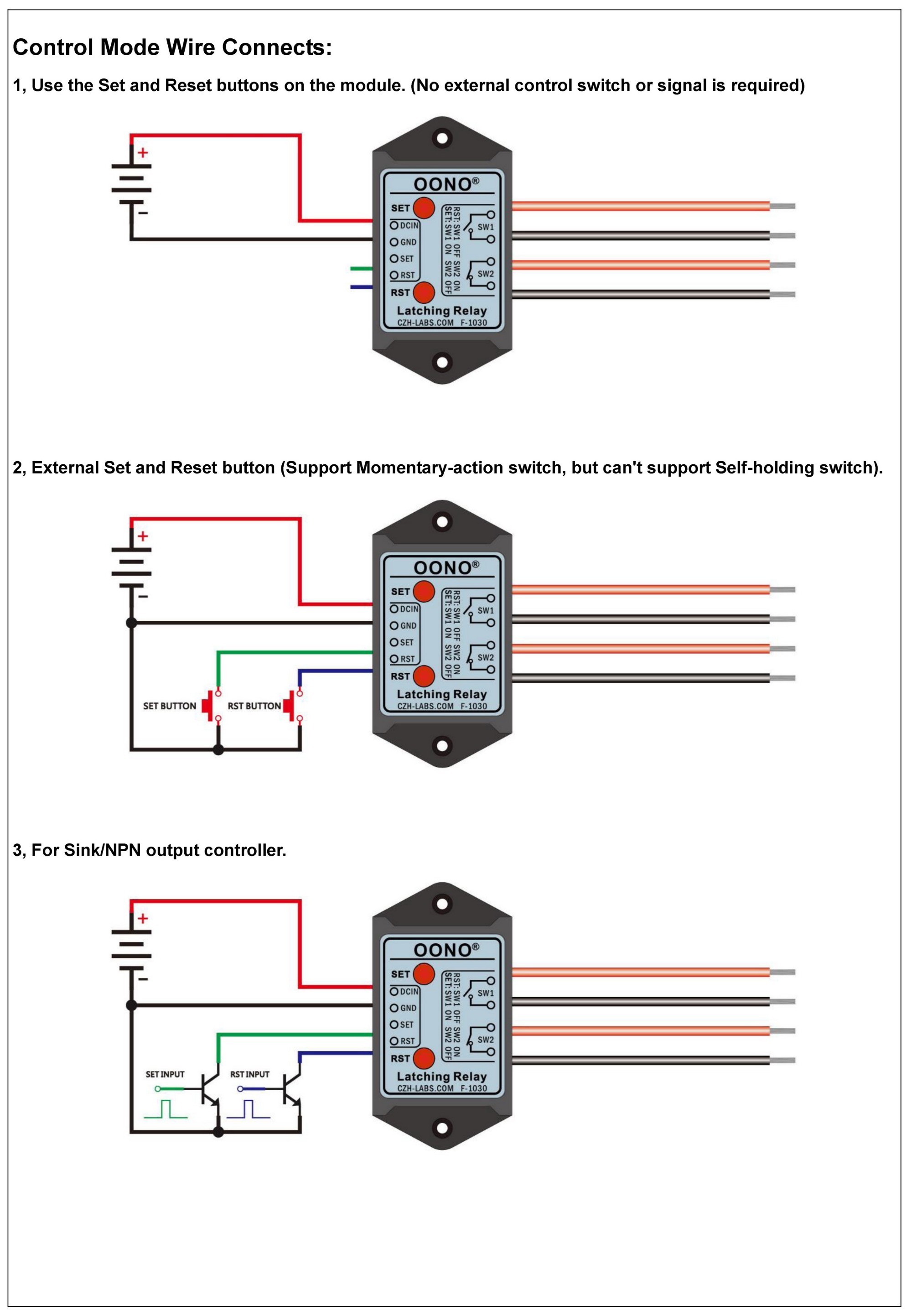 DPST 1NO 1NC 8Amp Latching Relay Module, Version DC5V