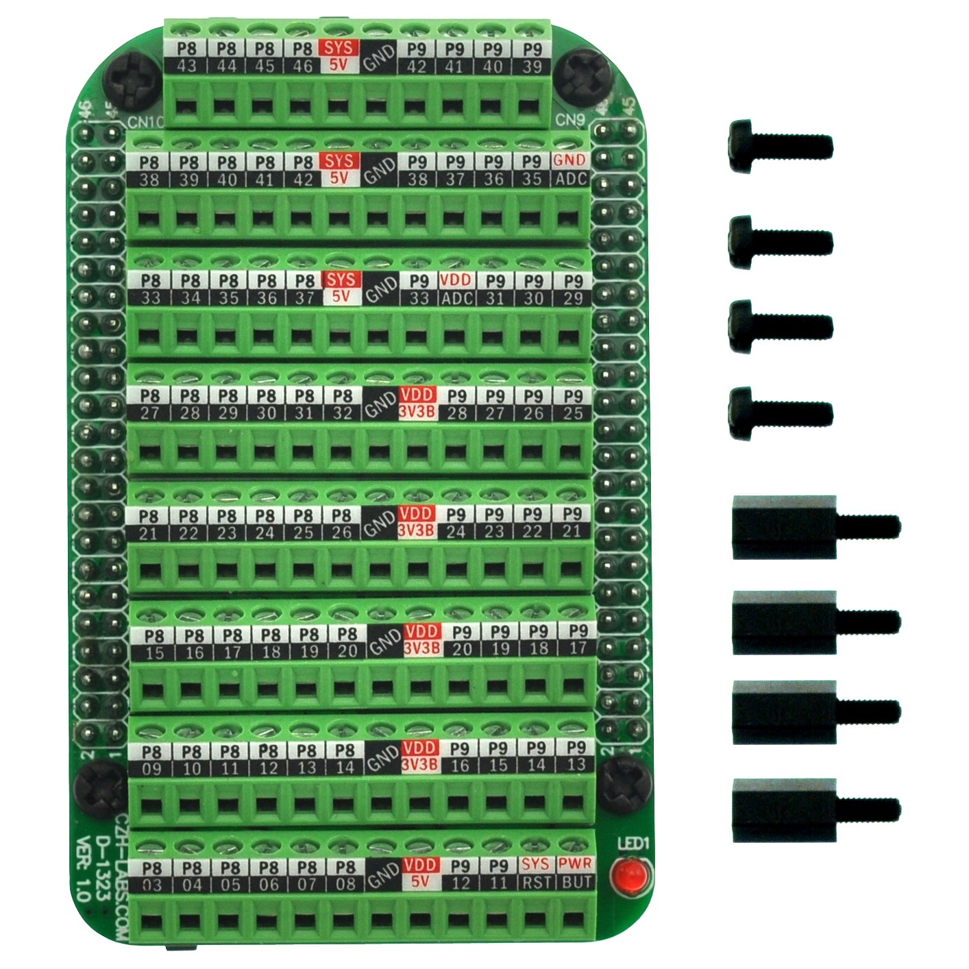 CZH-LABS Screw Terminal Block Breakout Board Module for BeagleBone Black.