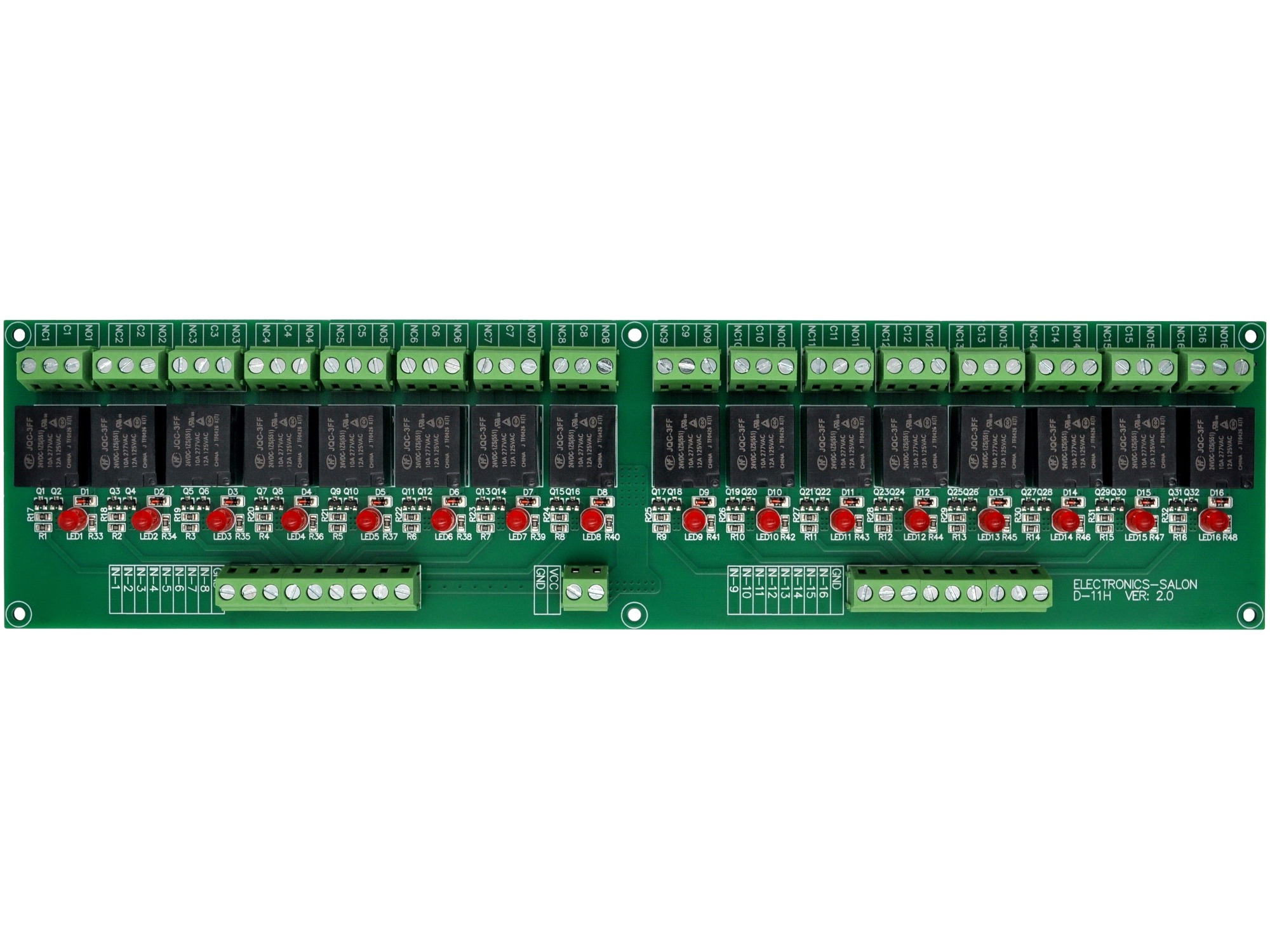 ELECTRONICS-SALON 16 SPDT 10Amp Power Relay Module, DC 24V Version.