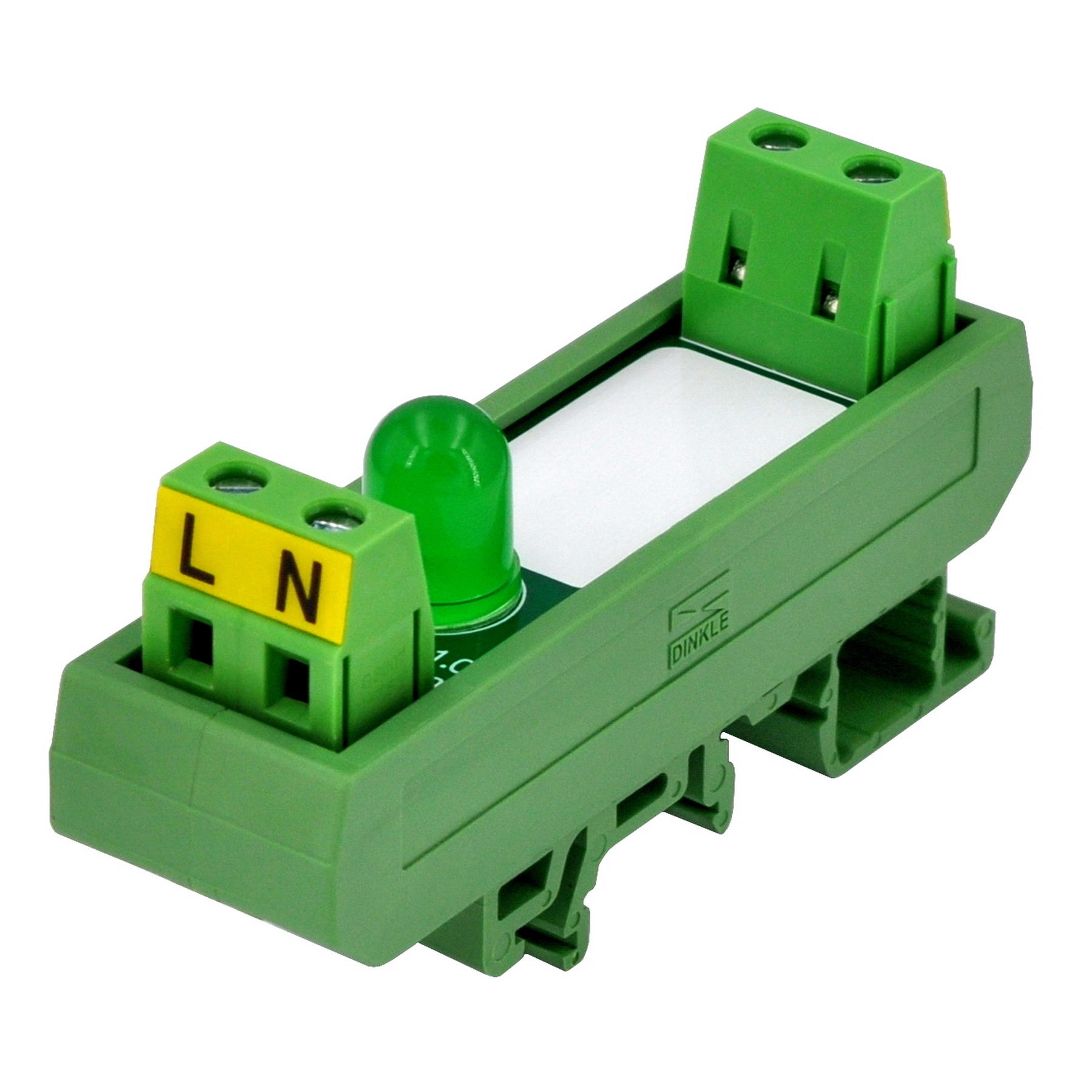 DIN Rail Mount AC 60-280V 1 Channel Green 10mm LED Indicator Light Module