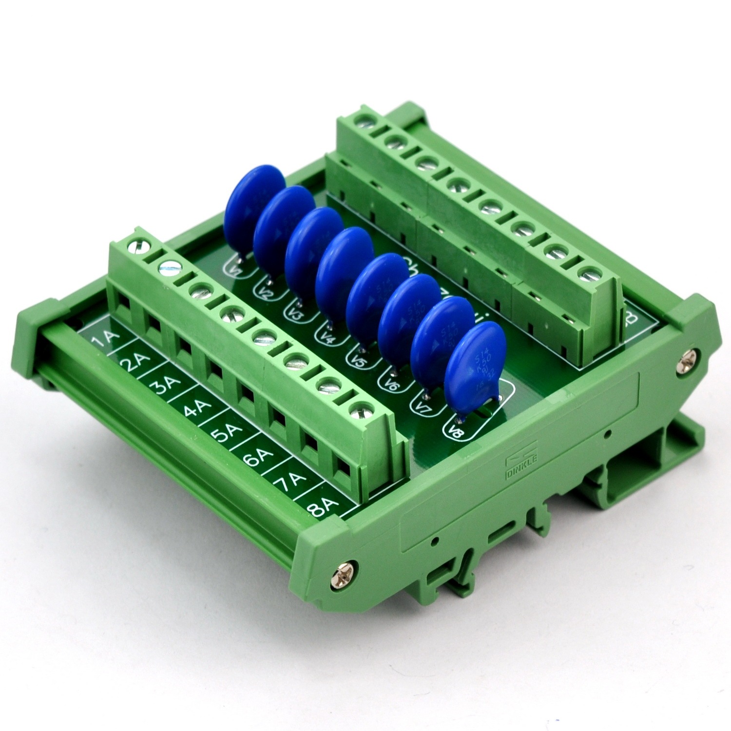 Chunzehui 8 Channels Individual DIN Rail Mount 150V SIOV Metal Oxide Varistor Interface Module, Surge Suppressor Protection SPD Board.