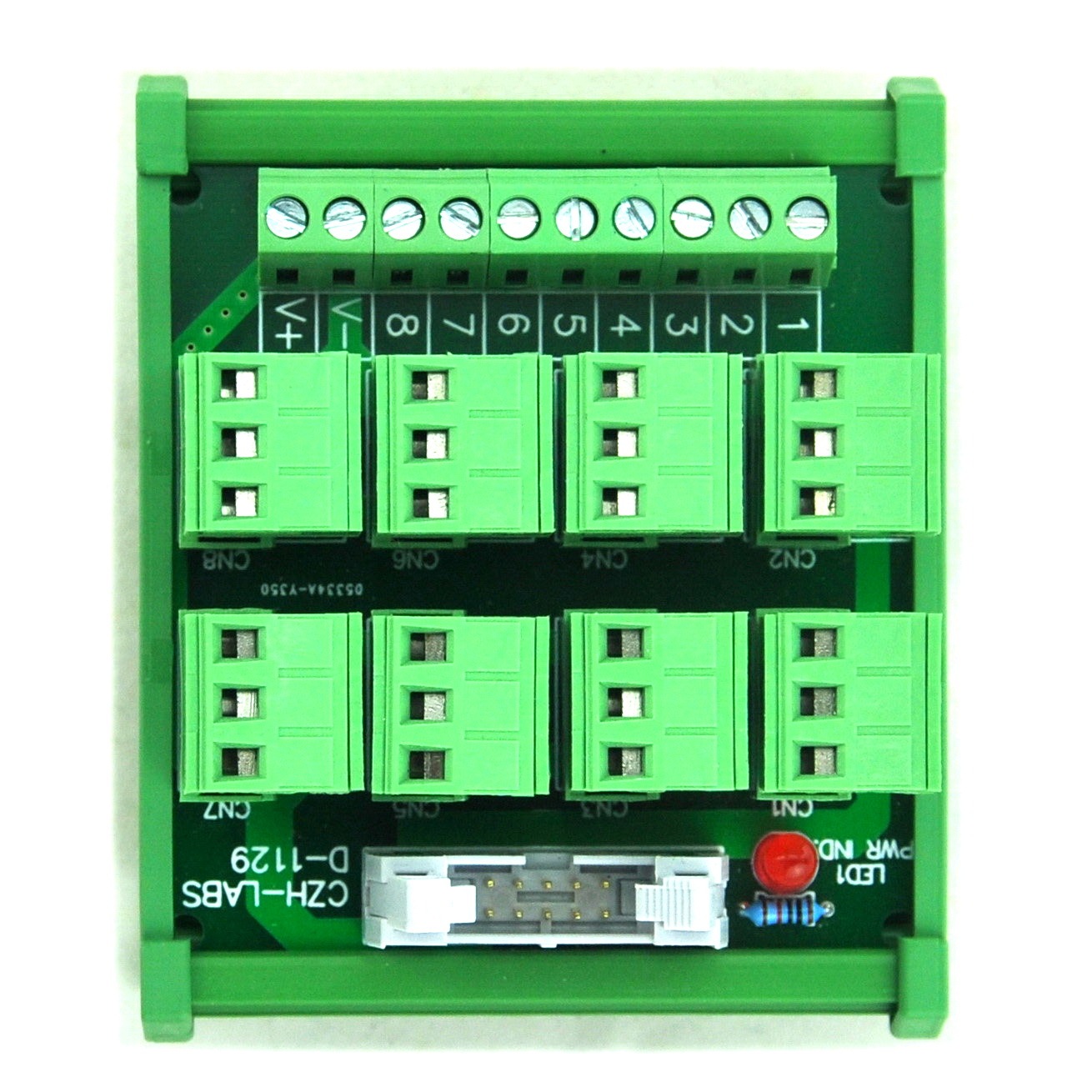 CZH-LABS DIN Rail Mount 8 Channel Sensor Signal Plugable Terminal Distribution Module.