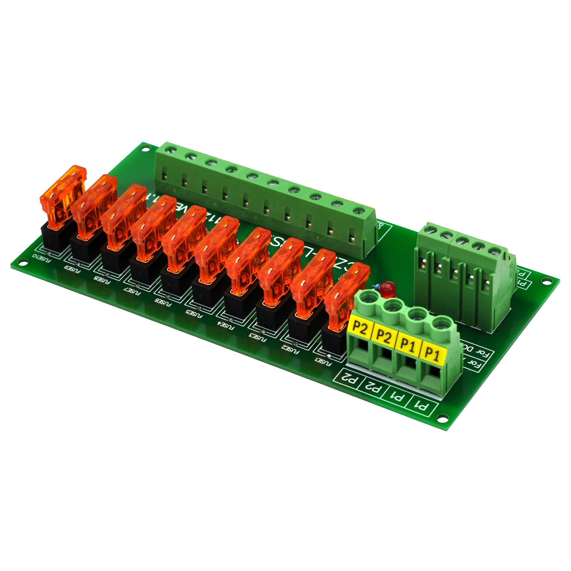CZH-LABS AC/DC 5~32V Panel Mount 10 Position Power Distribution Fuse Module Board.