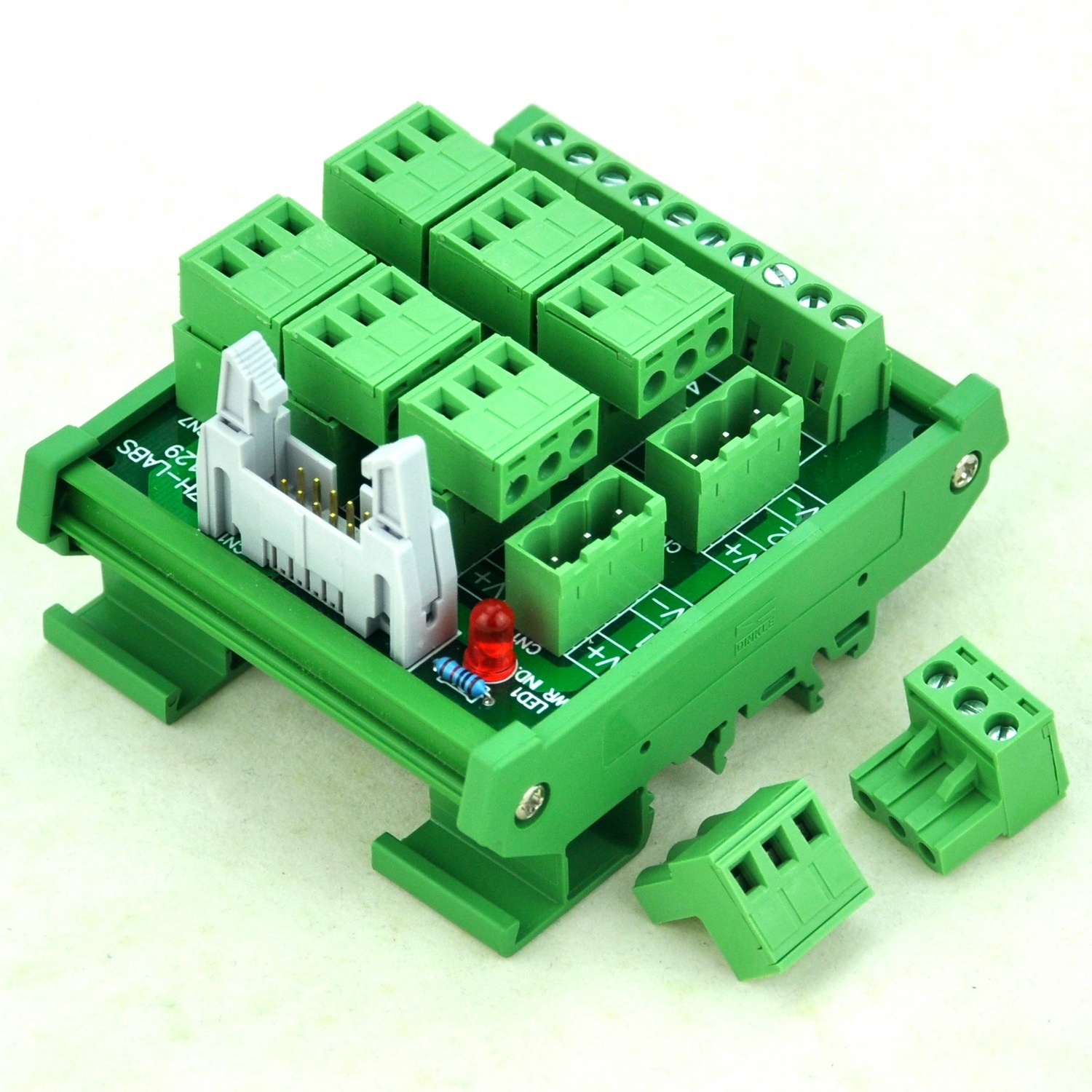 CZH-LABS DIN Rail Mount 8 Channel Sensor Signal Plugable Terminal Distribution Module.