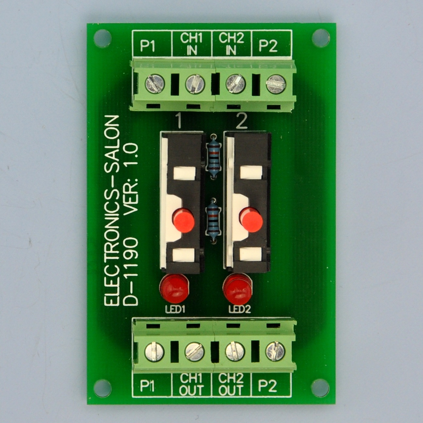 Panel Mount 2 Channel Thermal Circuit Breaker Module, with 2 Direct Connection Terminal.