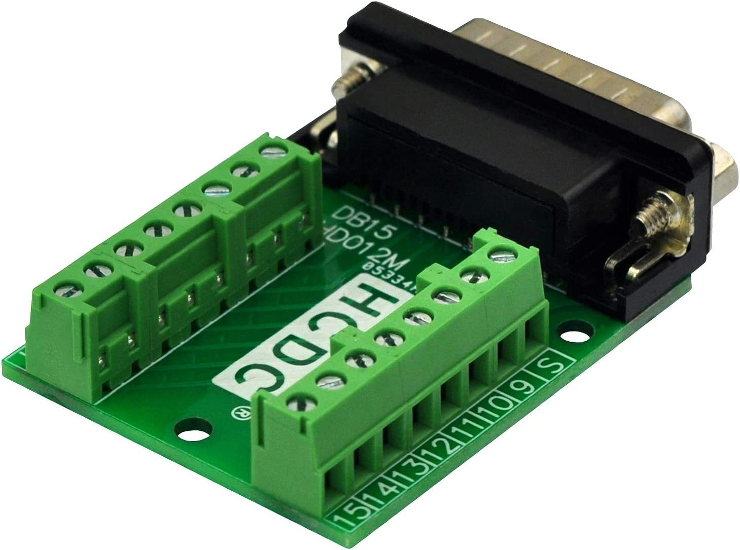 Slim Right Angle D-SUB Header Breakout Board Terminal Block DSUB Connector Module (DB15 Male)