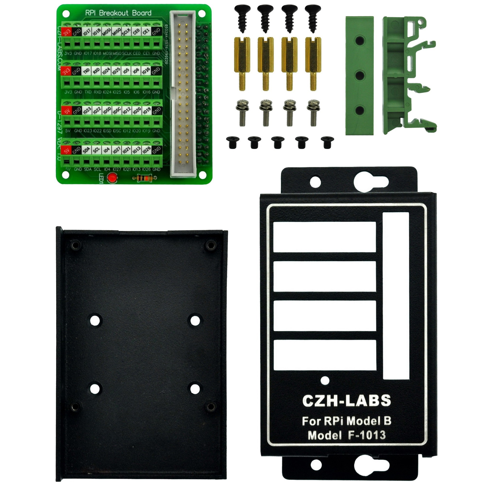 CZH-LABS RPi Screw Terminal Block Breakout Module with Aluminum Enclosure. for Raspberry Pi 1 2 3 Model B/B+