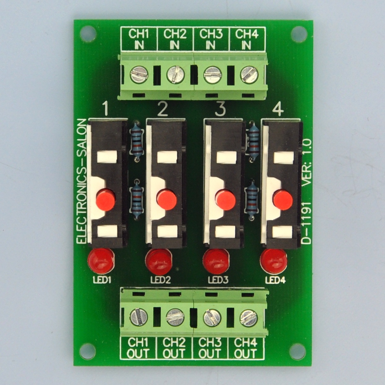 Panel Mount Independent 4 Channels Thermal Circuit Breaker Module.