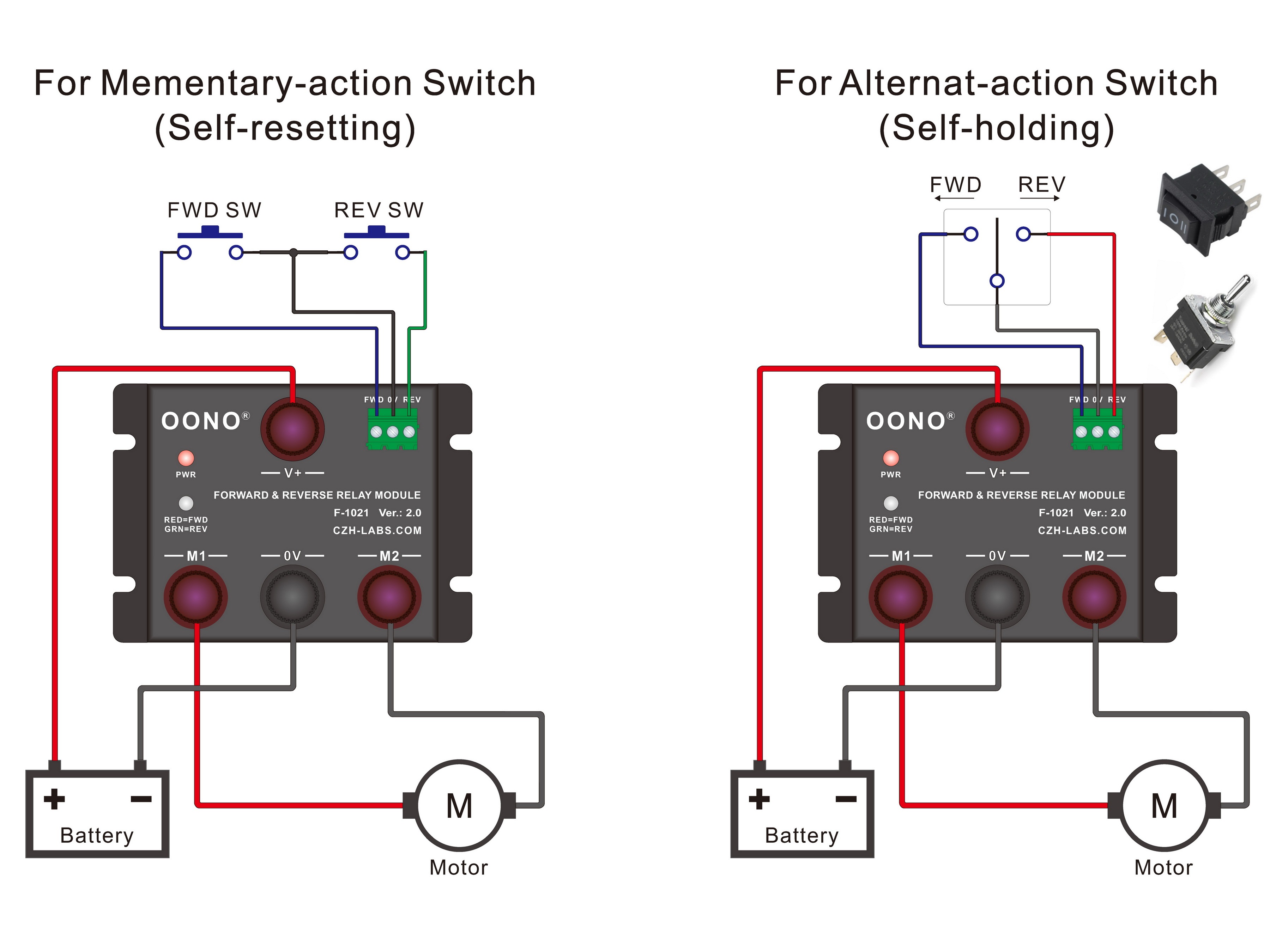 12V 50Amp Forward and Reverse Relay Module for Motor / Linear Actuator, Reversing Relay Module