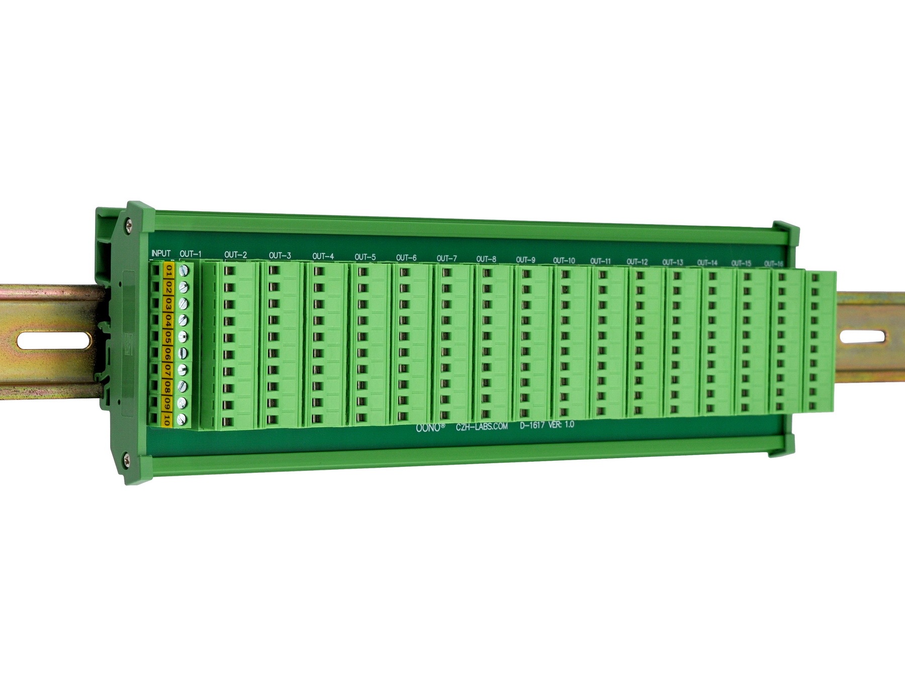 DIN Rail Mount 10A/300V 16x10 Pole Pluggable Screw Terminal Block Distribution Module