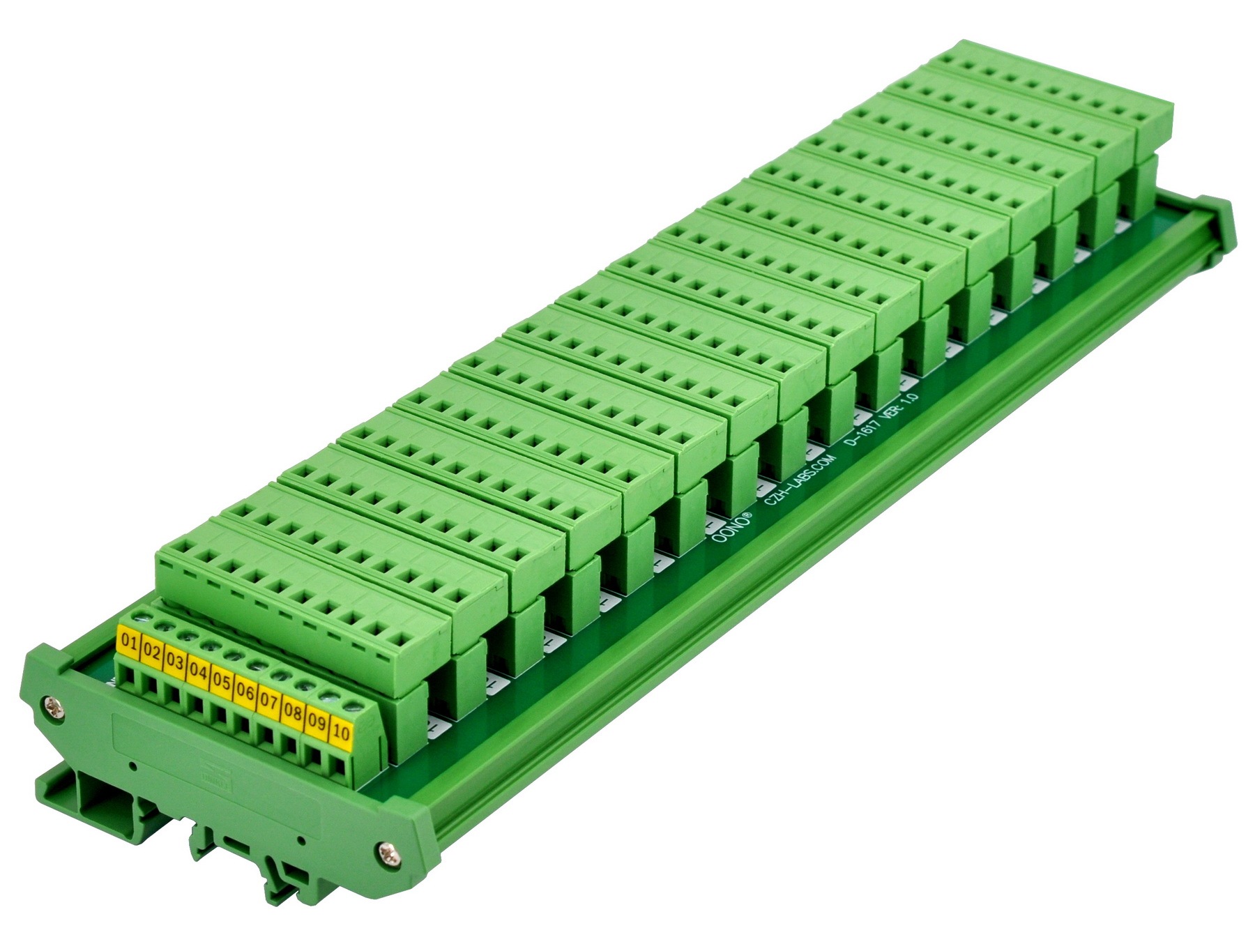 DIN Rail Mount 10A/300V 16x10 Pole Pluggable Screw Terminal Block Distribution Module