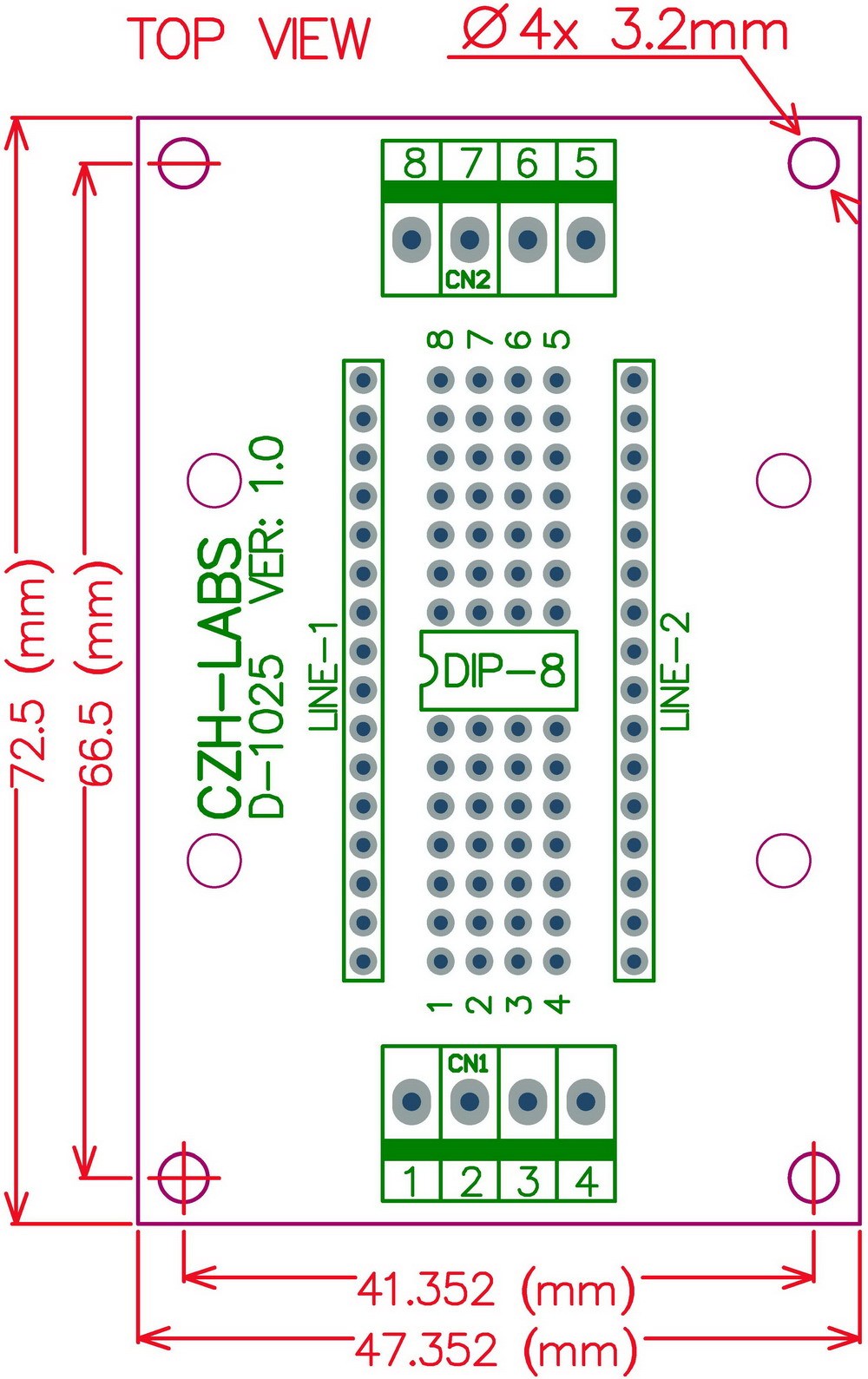 DIP-8 Component to Screw Terminal Adapter Board, w/HQ DIN Rail Mount Carrier.
