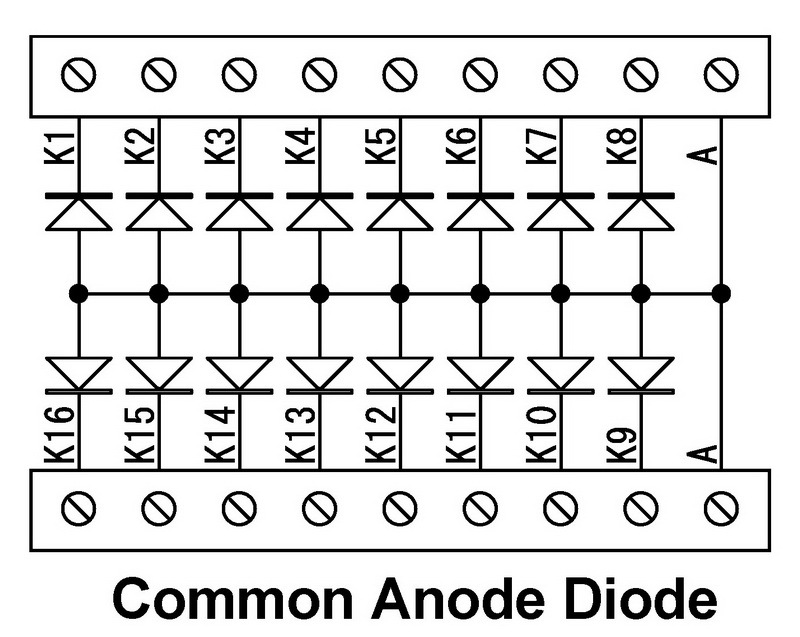ELECTRONICS-SALON Common Anode 16 Diode Network Module, 1N5408 3A 1000V.