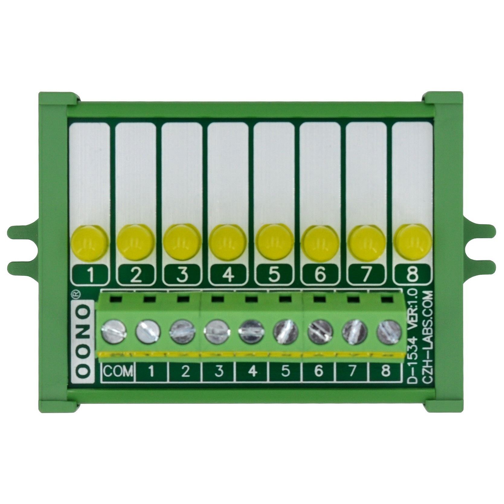 Screw Mount 8 Yellow LED Indicator Light Module, Support 5-50VDC Common Positive and Negative