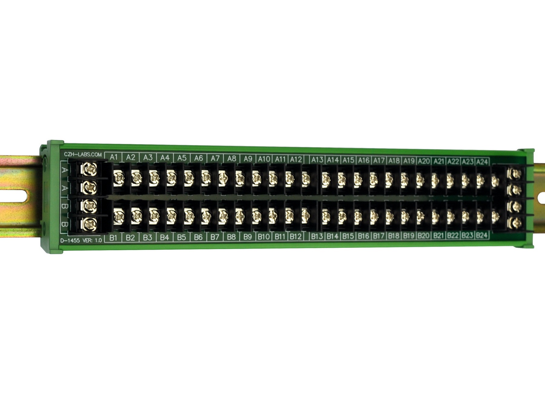 DIN Rail Mount 20Amp 2x24 Position Barrier Terminal Block Power Distribution Module