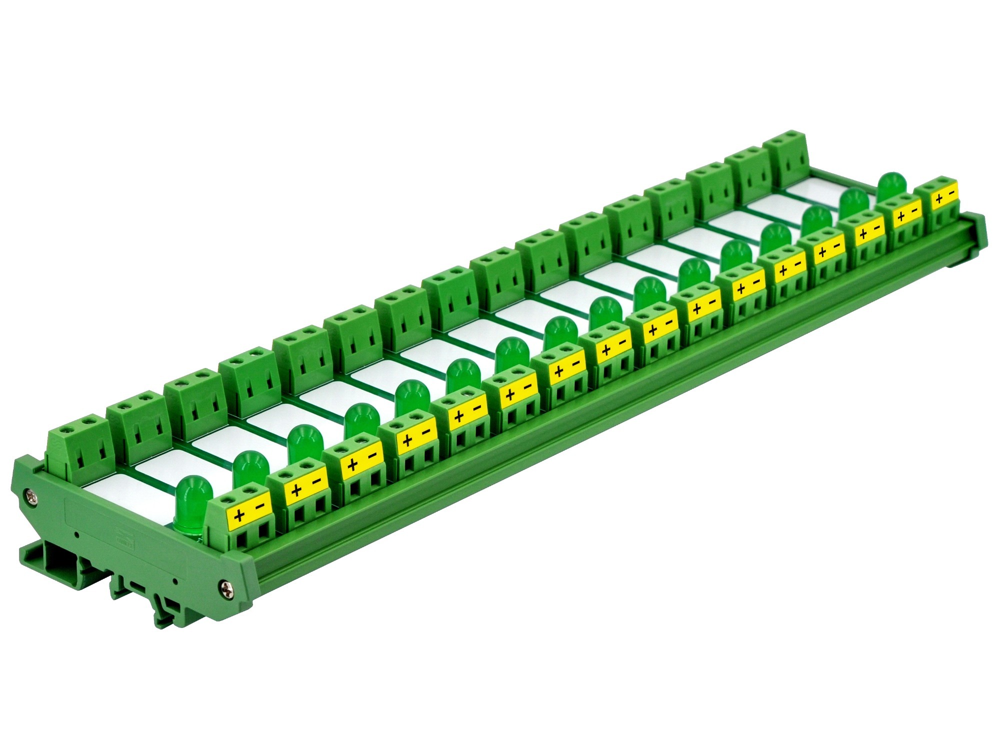 DIN Rail Mount DC 5-32V 16 Channel Green 10mm LED Indicator Light Module