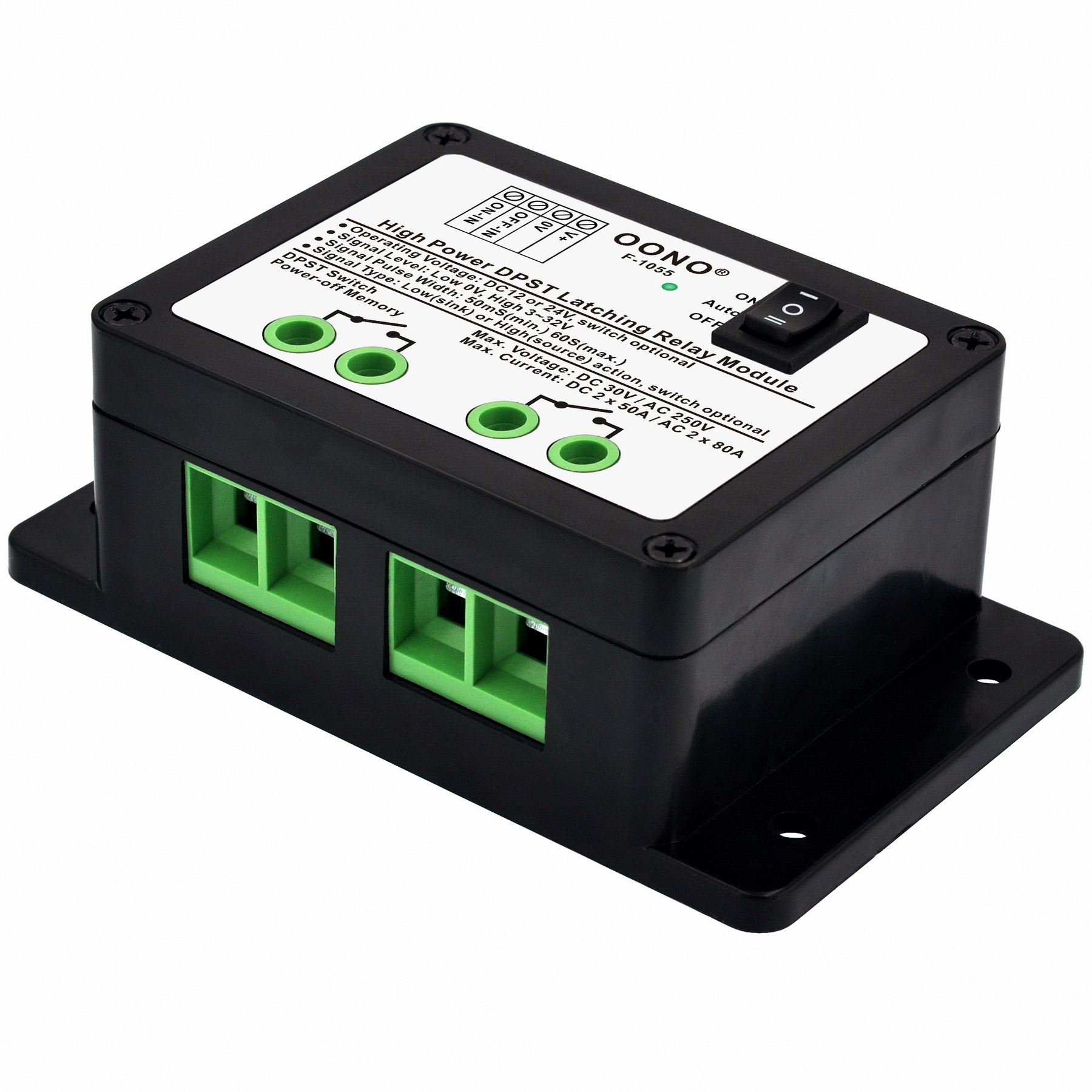 12V/24V DPST 80A/250VAC 50A/30VDC Latching Relay Module
