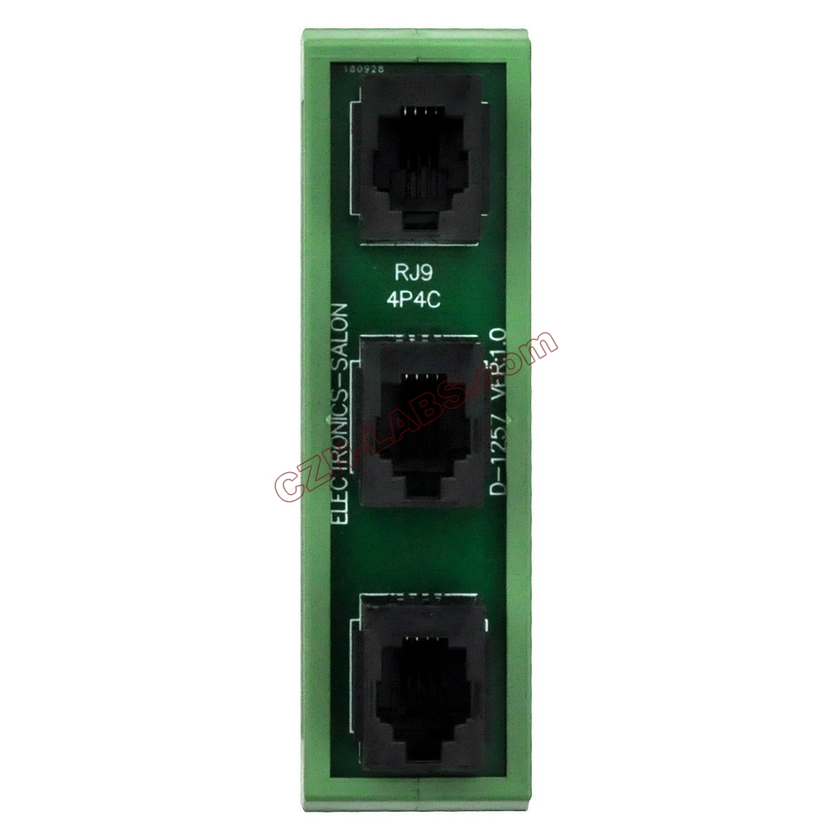 Slim DIN Rail Mount RJ9 4P4C 3 Jacks Splitter Buss Board Interface Module.