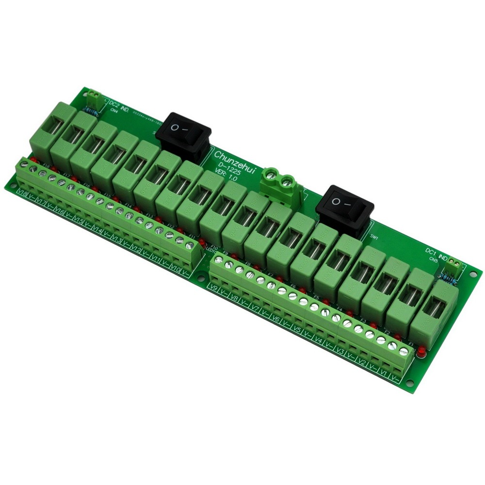 Chunzehui 18 Channels 12V/24V 20A Power Distribution Fuse Module, For CCTV Security Camera ect DIY.