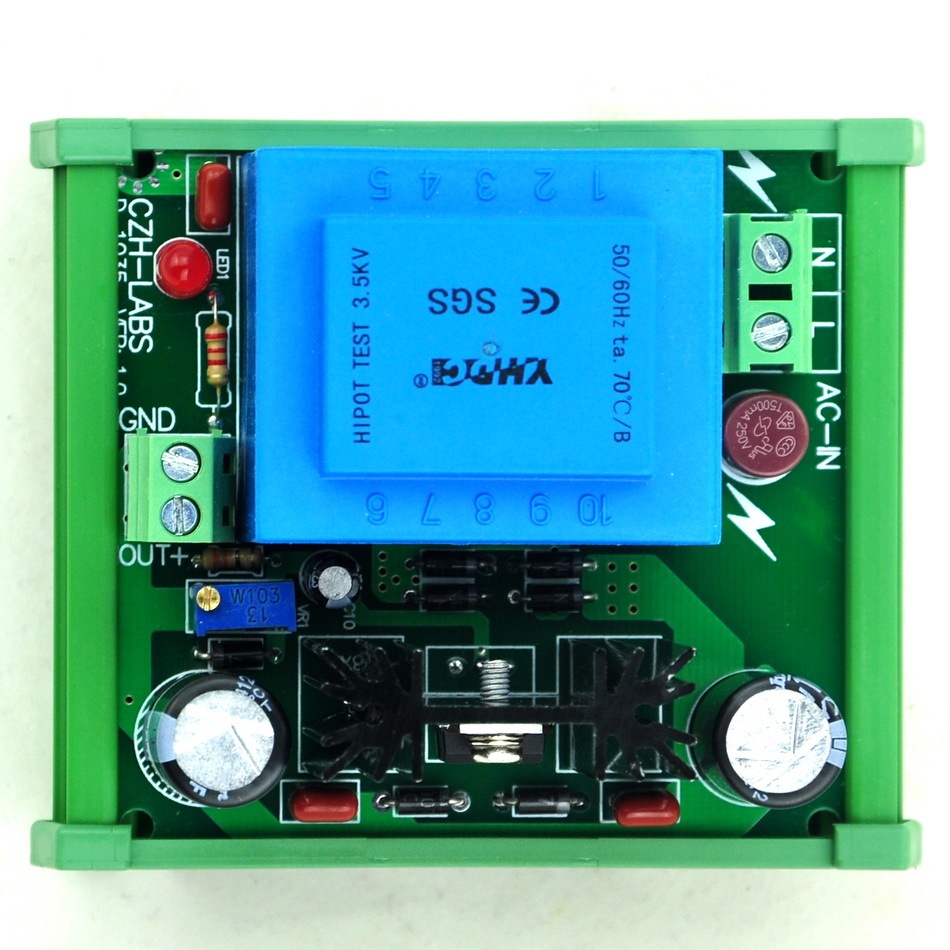 CZH-LABS DIN Rail Mount Input AC115V Output DC1.25~15.8V Adjustable Voltage Regulator.