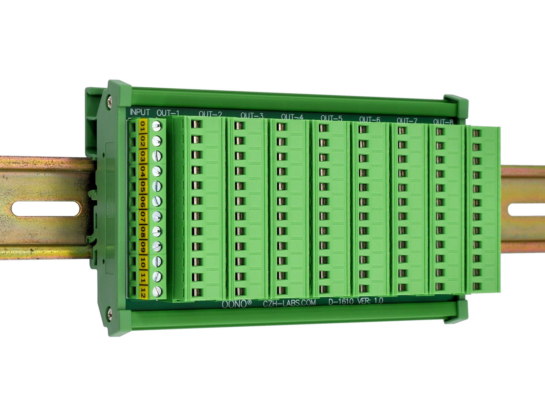 DIN Rail Mount 10A/300V 8x12 Pole Pluggable Screw Terminal Block Distribution Module