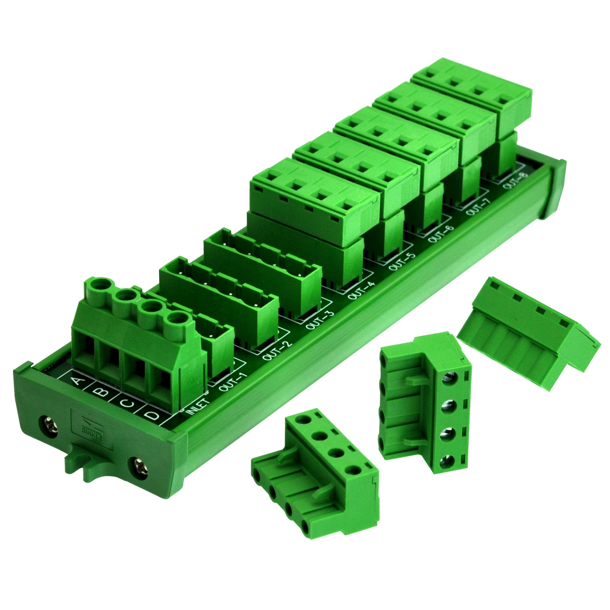 OONO Screw Mount 30A/300V 8x4 Position Pluggable Terminal Block Distribution Module