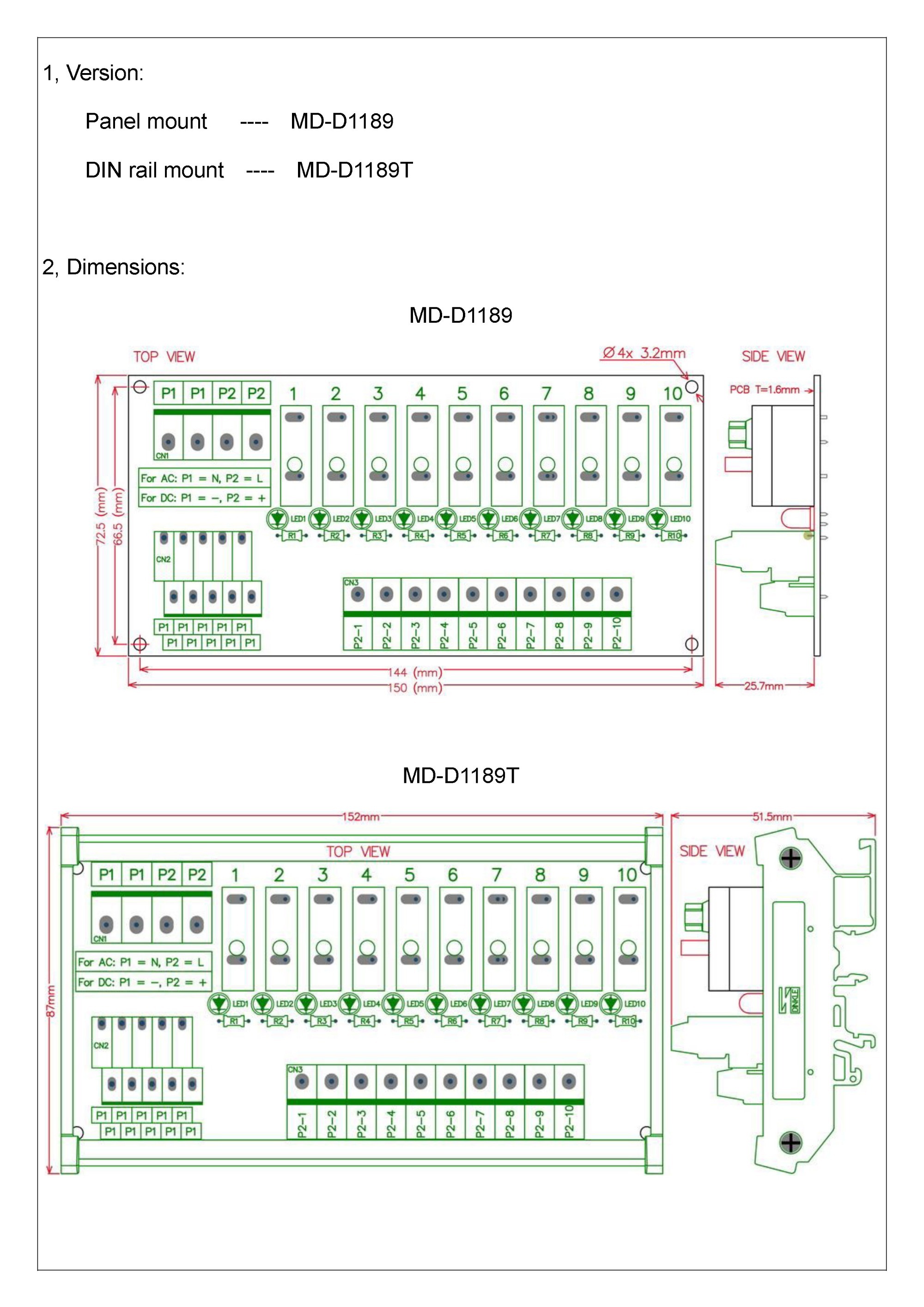 Panel Mount 10 Position Thermal Circuit Breaker Power Distribution Module.