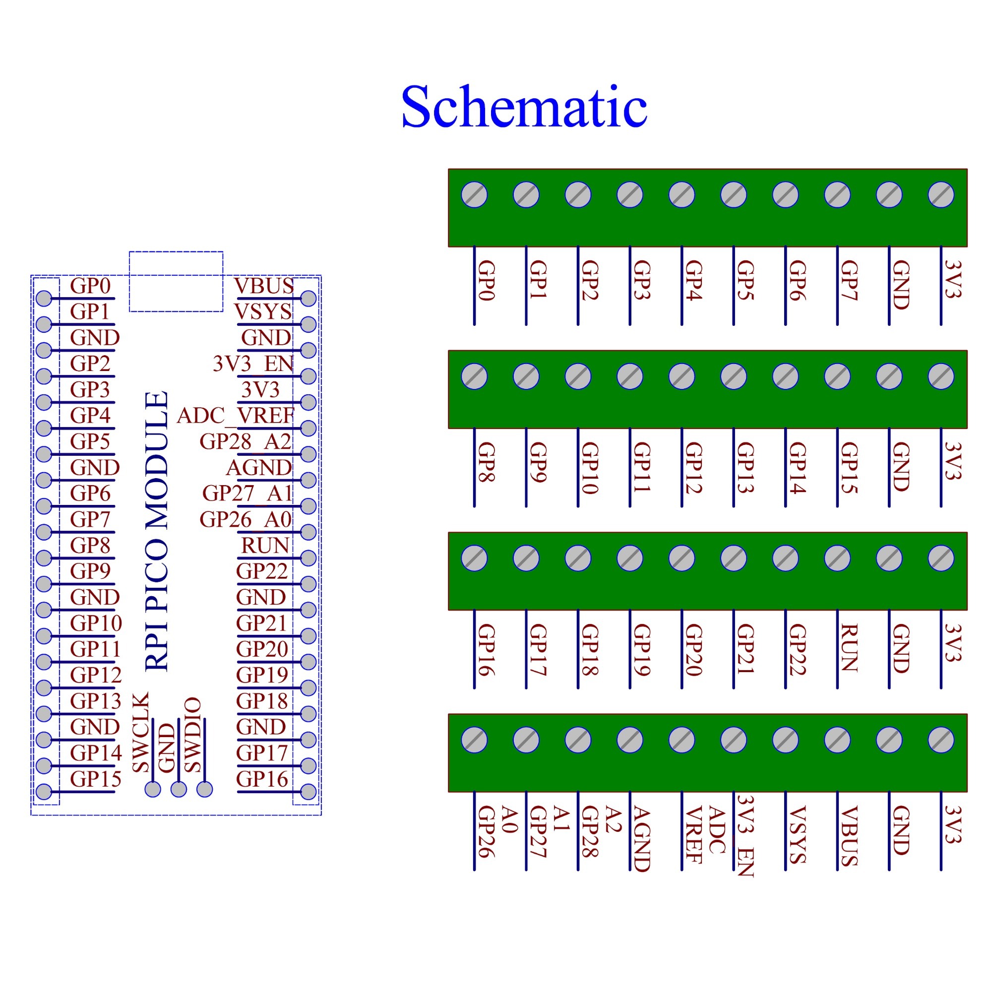 Screw Terminal Block Breakout Module Board for Raspberry Pi Pico
