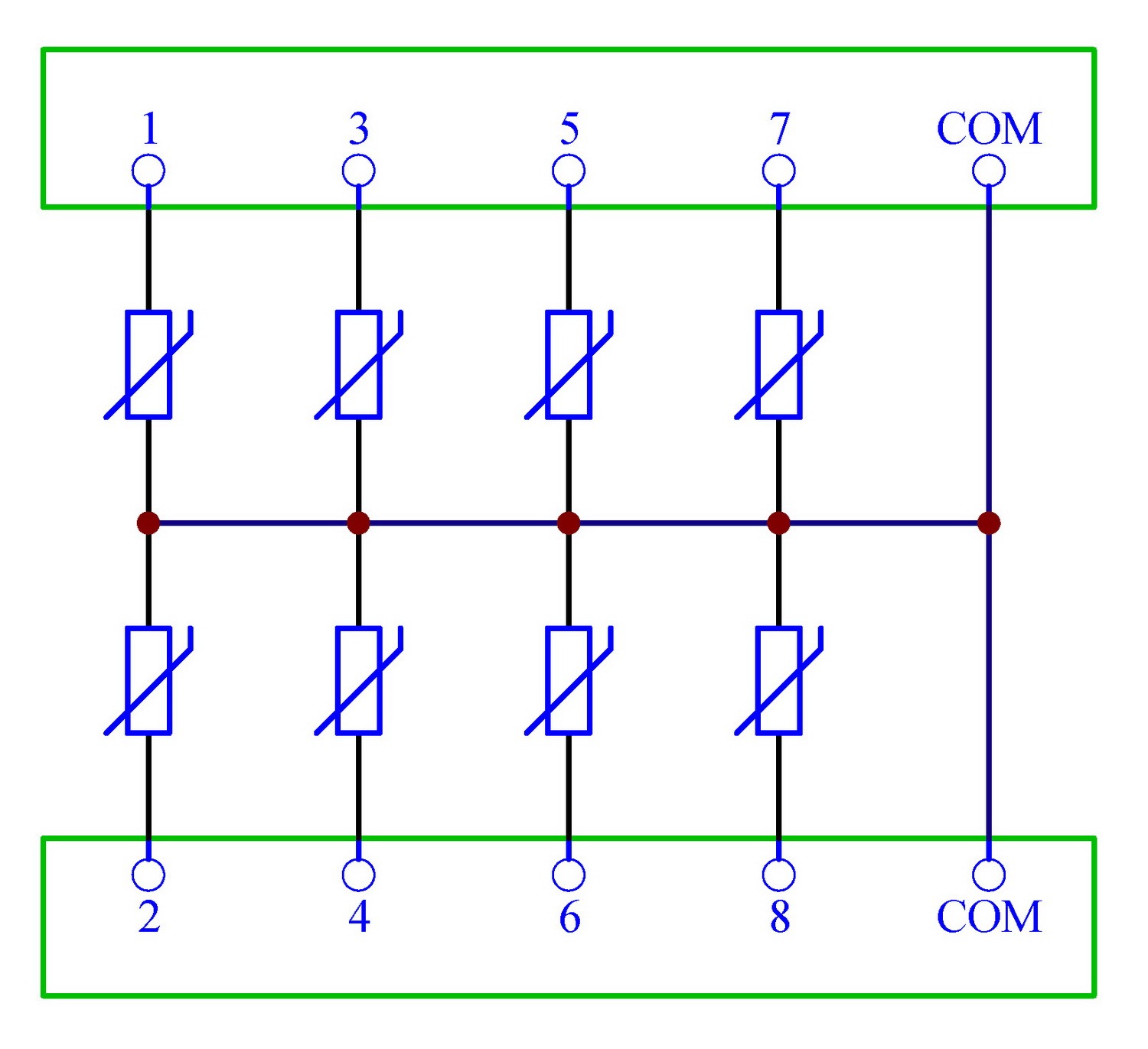 Chunzehui 8 Channels Common DIN Rail Mount 30V SIOV Metal Oxide Varistor Interface Module, Surge Suppressor Protection SPD Board.