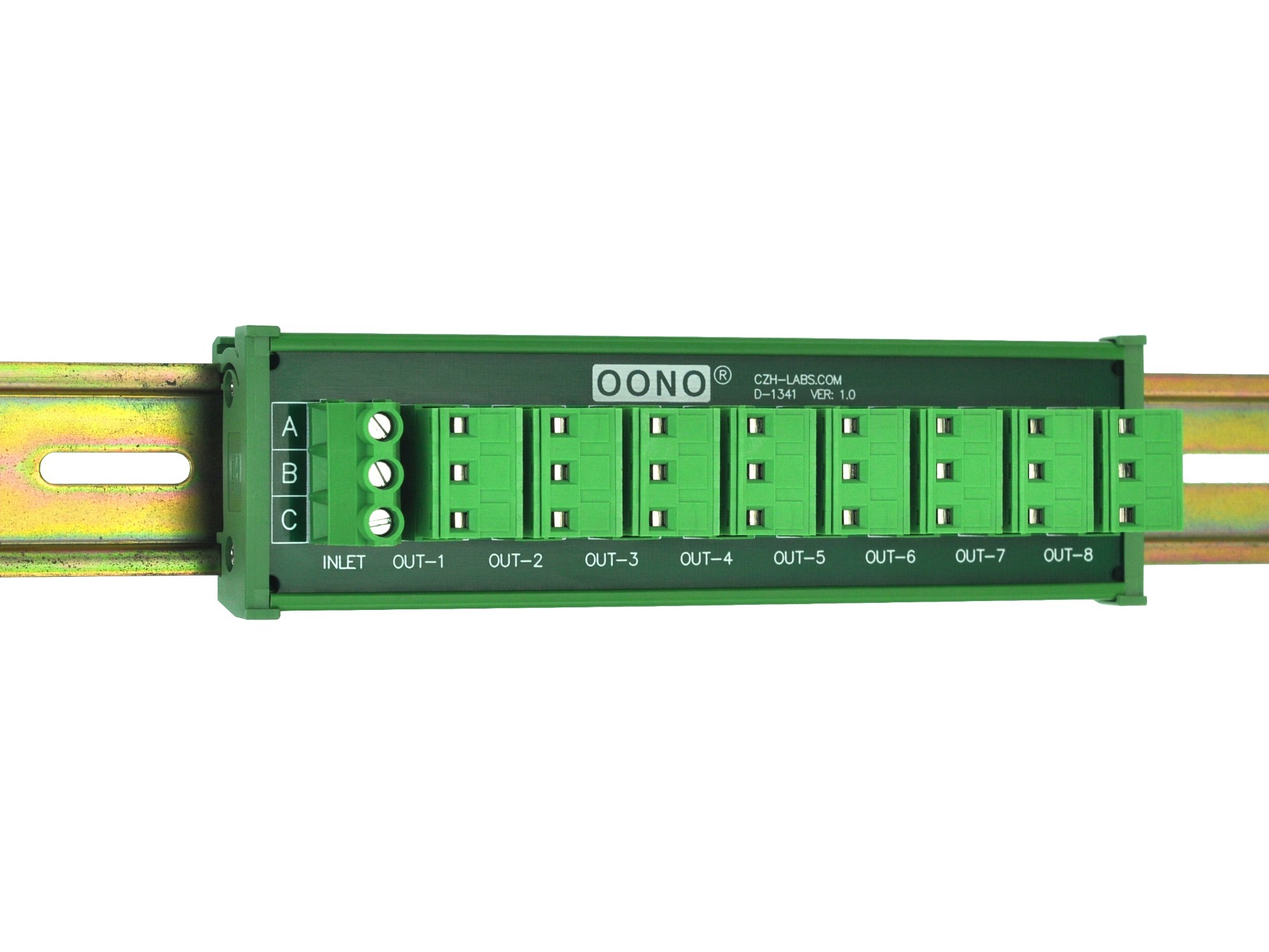 OONO DIN Rail Mount 30A/300V 8x3 Position Pluggable Terminal Block Distribution Module