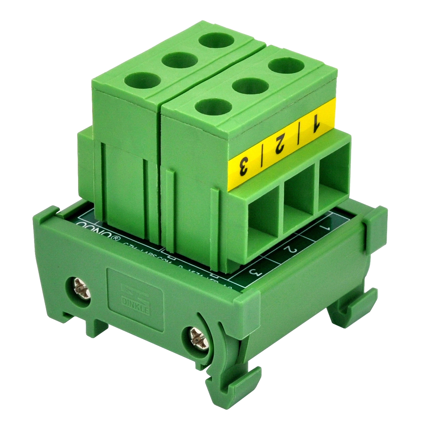DIN Rail Mount 52Amp 300V 3 Position Screw Terminal Block Distribution Module