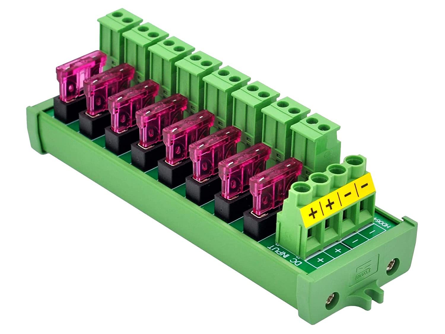 Screw Mount DC 5-32V 8 Channel Pluggable Side Wiring Terminal Block Power Distribution Fuse Module, HCDC HD064RP