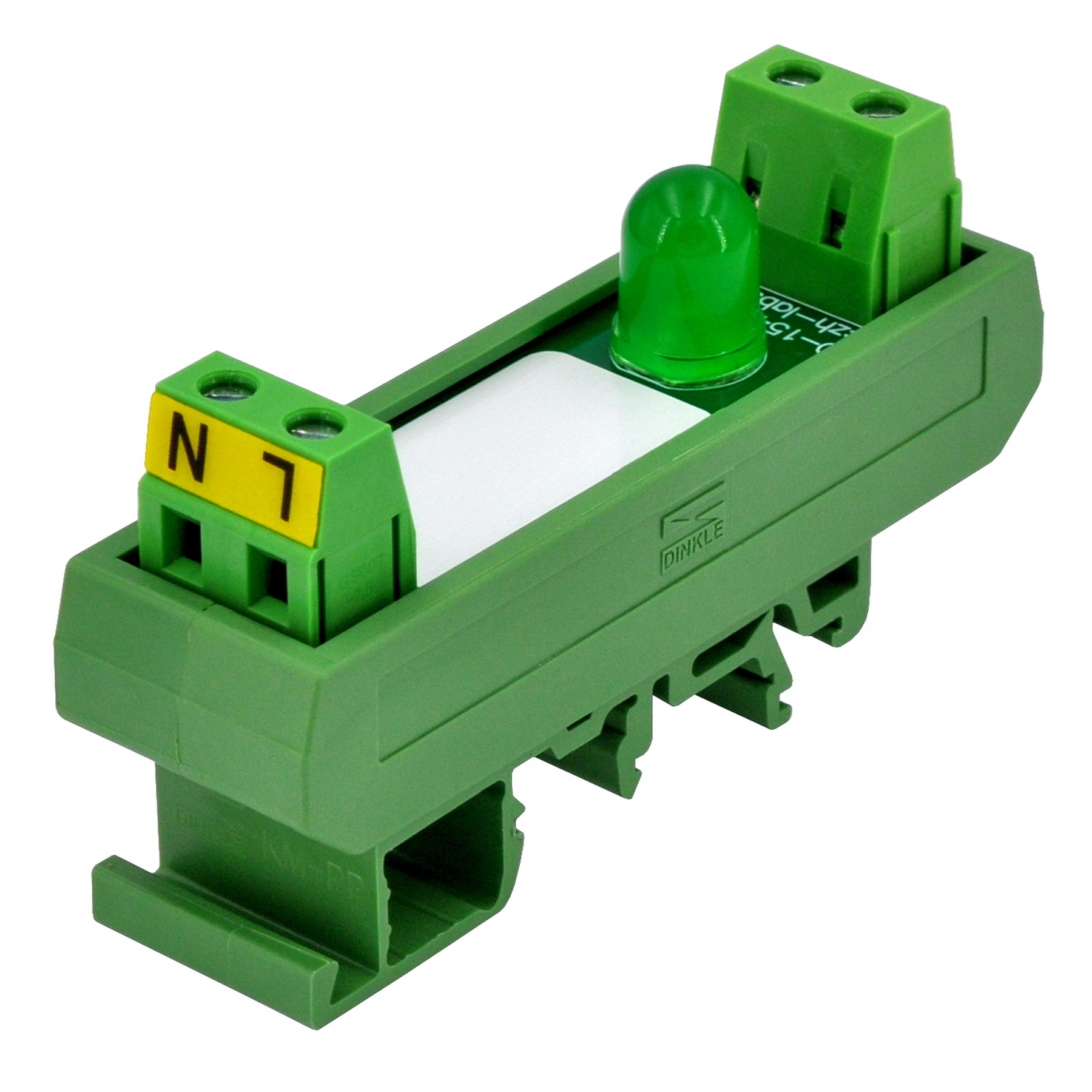 DIN Rail Mount AC 60-280V 1 Channel Green 10mm LED Indicator Light Module