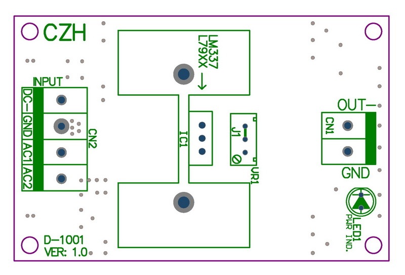 CZH DIN Rail Mount Negative 1.25~37V DC Adjustable Voltage Regulator Module.