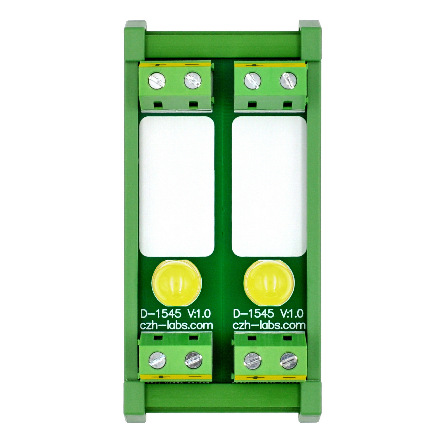 DIN Rail Mount DC 5-32V 2 Channel Yellow 10mm LED Indicator Light Module