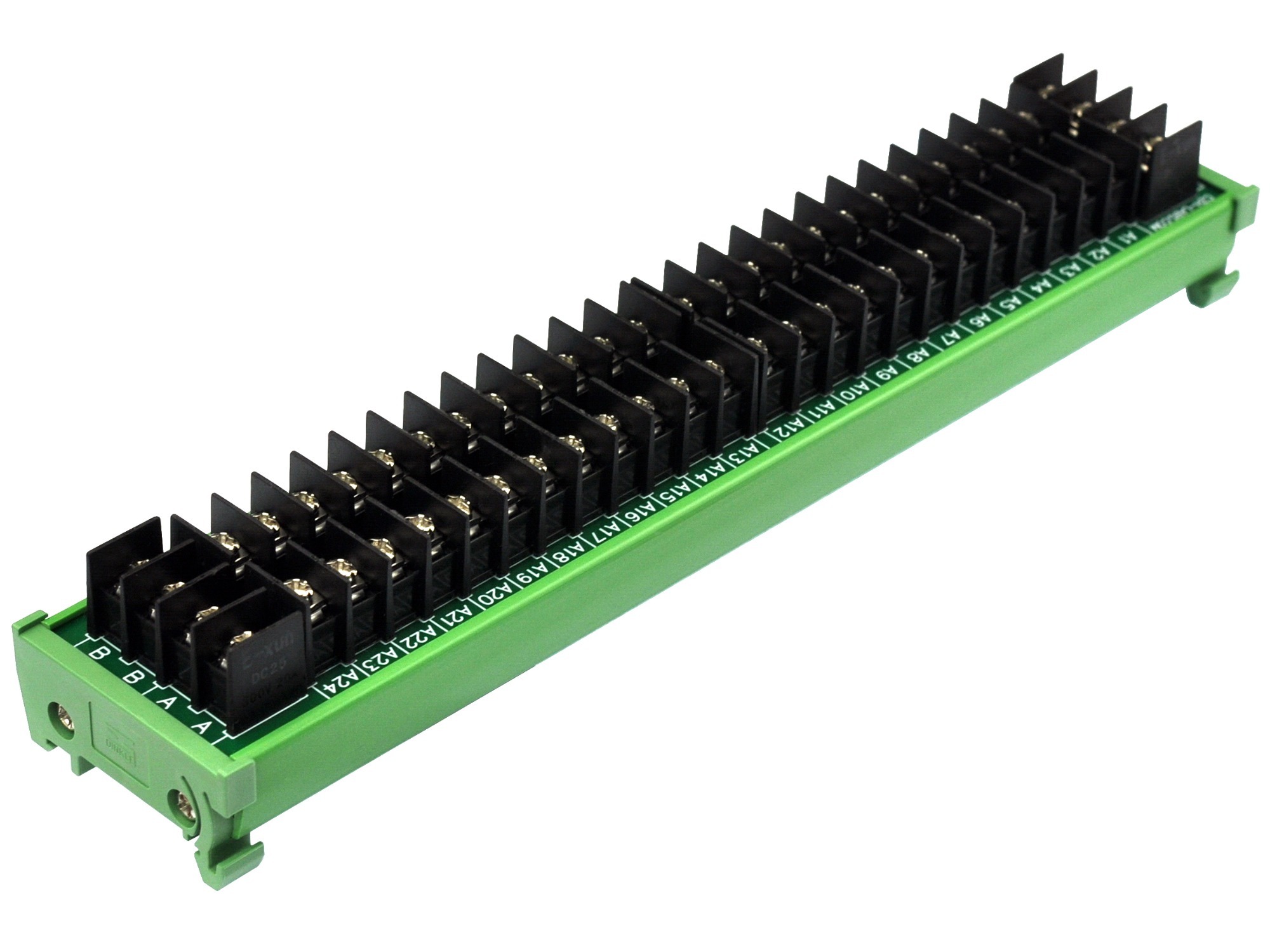 DIN Rail Mount 20Amp 2x24 Position Barrier Terminal Block Power Distribution Module