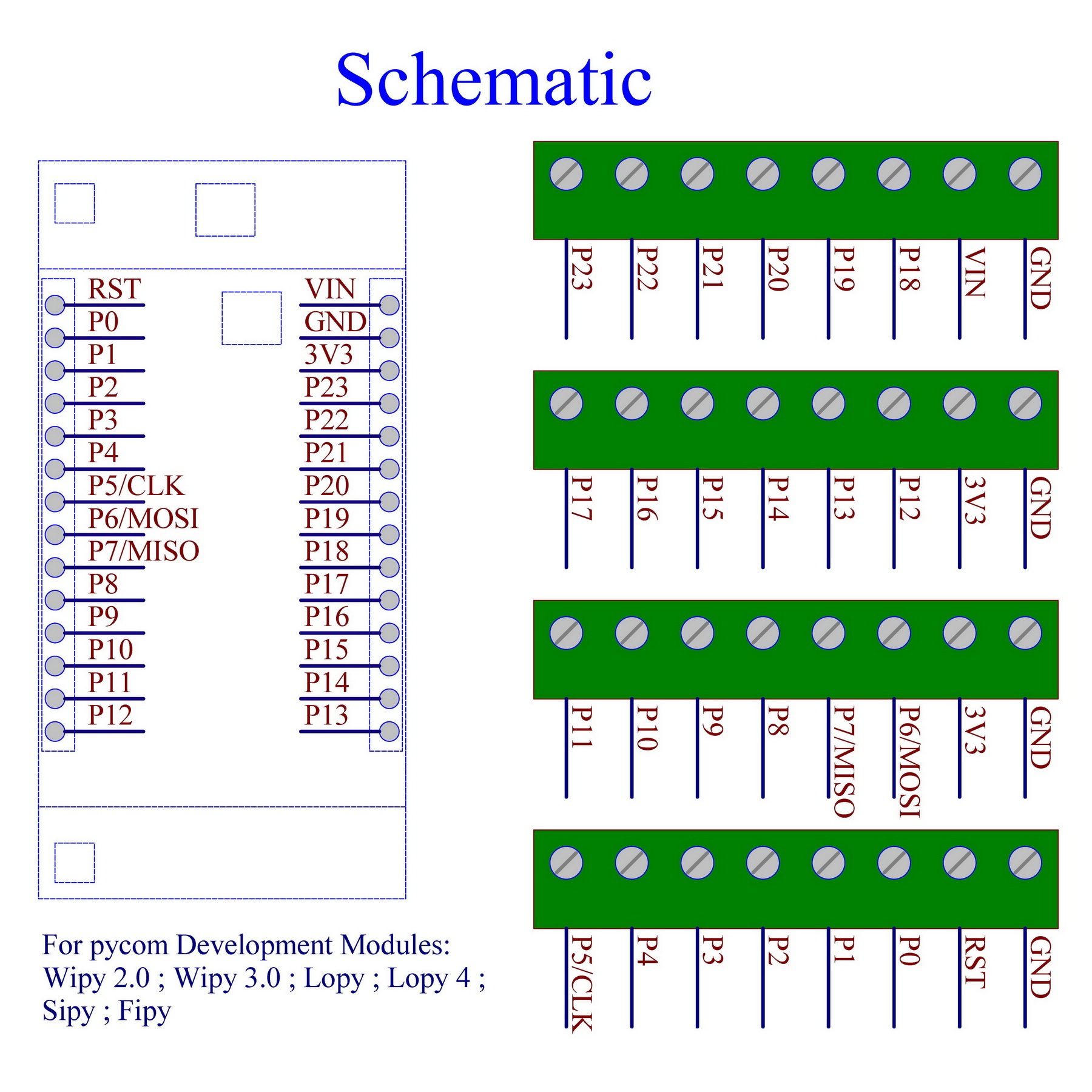 DIN Rail Mount Terminal Block Breakout Module Board for Pycom WiPy LoPy SiPy FiPy