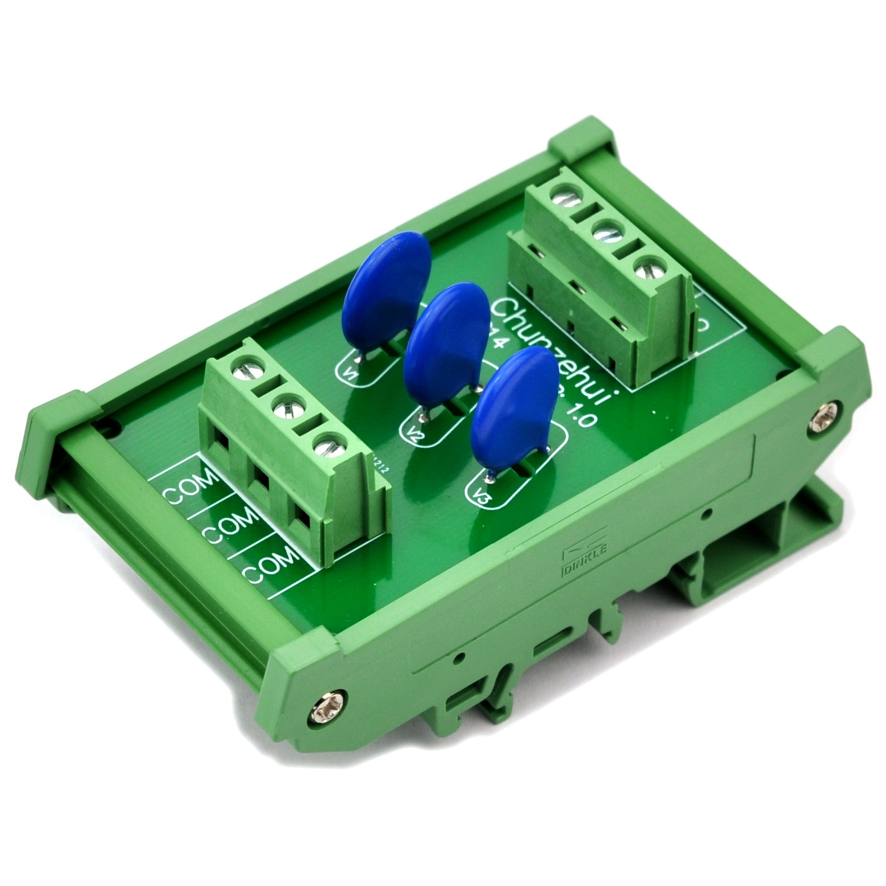 Chunzehui 3 Channels Common DIN Rail Mount 30V SIOV Metal Oxide Varistor Interface Module, Surge Suppressor Protection SPD Board.
