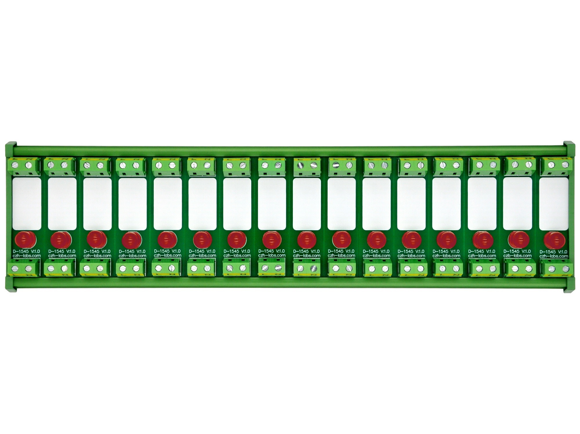 DIN Rail Mount AC 60-280V 16 Channel Red 10mm LED Indicator Light Module