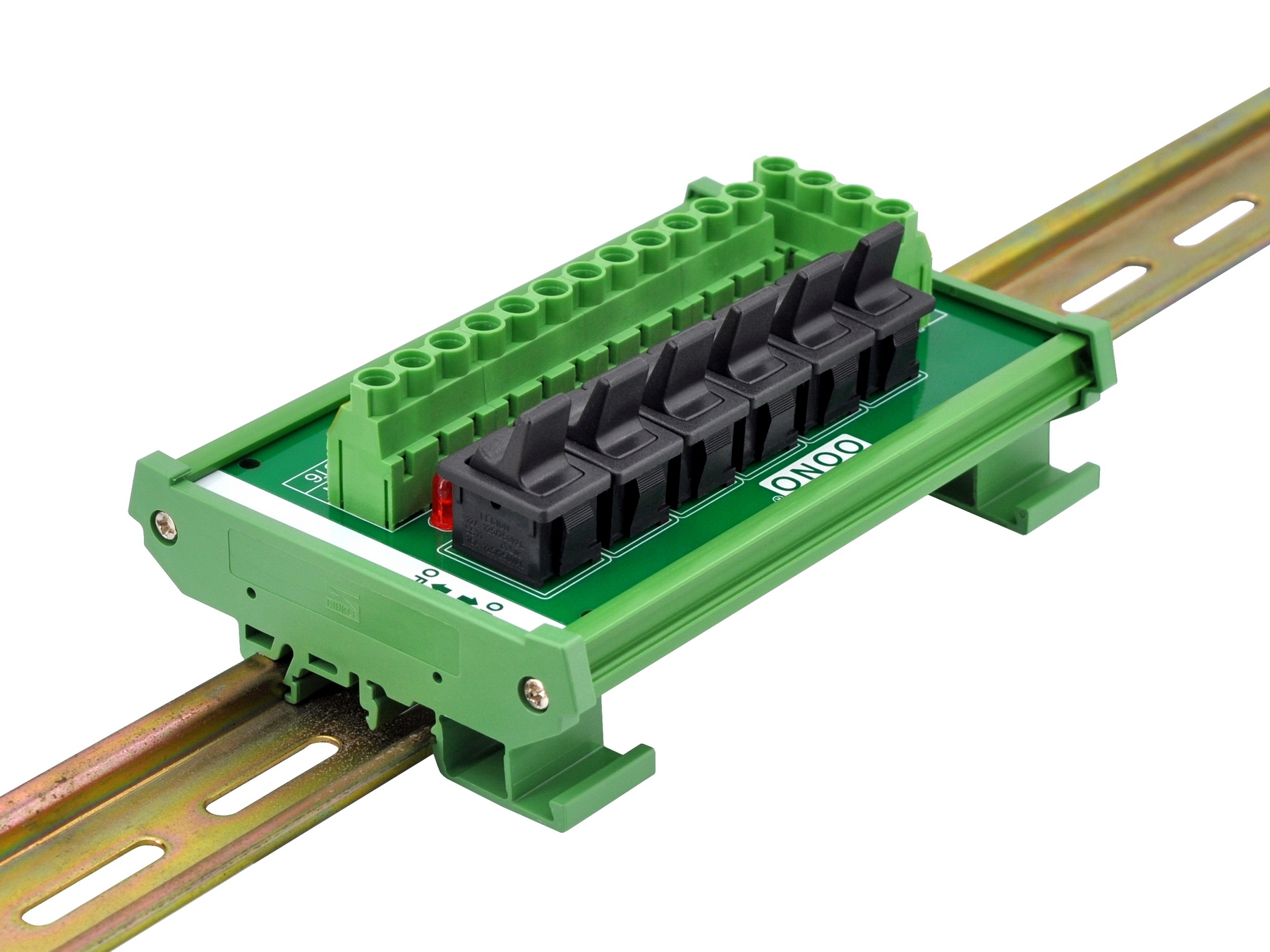Wall Mount 6 Channel Paddle Rocker Switch AC 115V 230V Power Distribution Strip Module