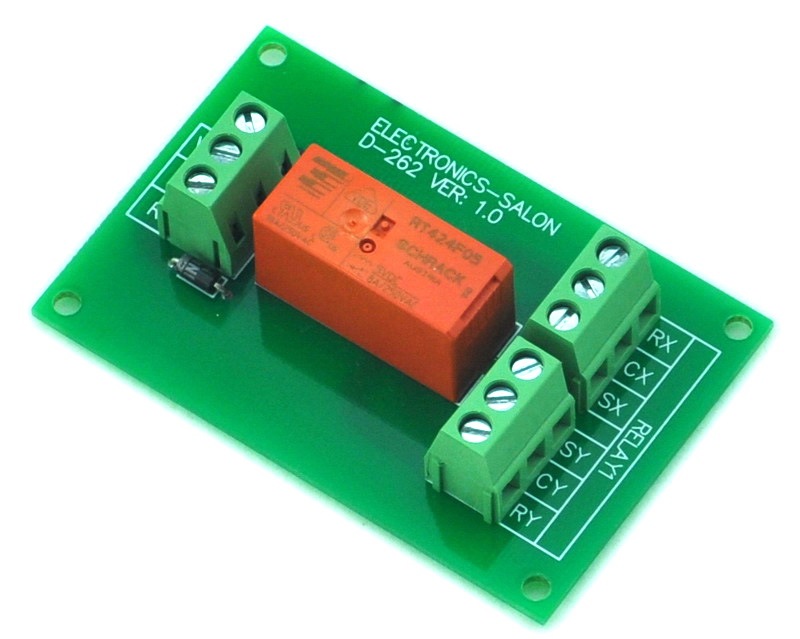 ELECTRONICS-SALON Passive Bistable/Latching DPDT 8 Amp Power Relay Module, 5V Version, RT424F05